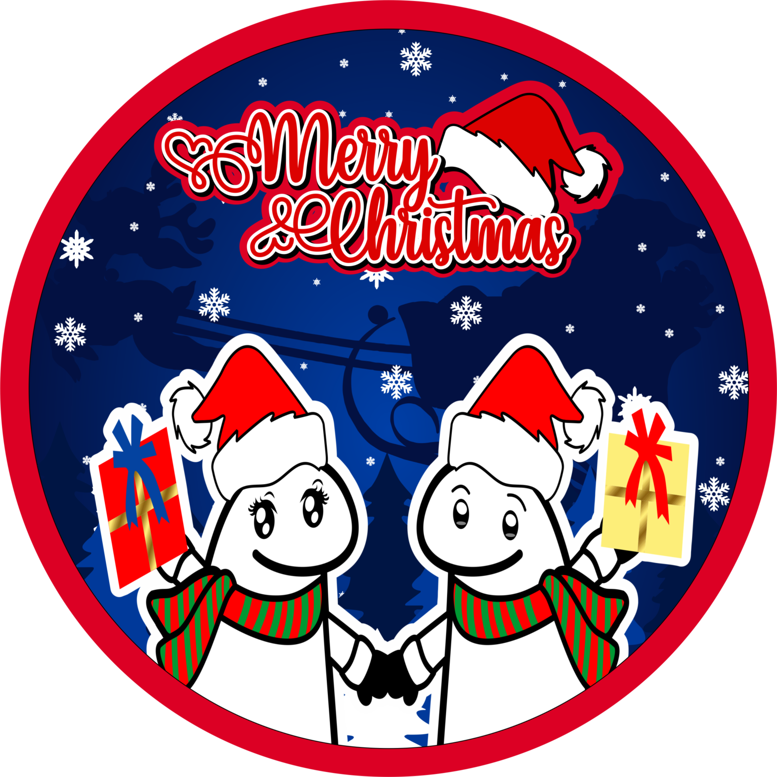 Feliz Natal Flork Of Cows Logo Adesivo Sticker Fundo Transparente Png Sexiz Pix