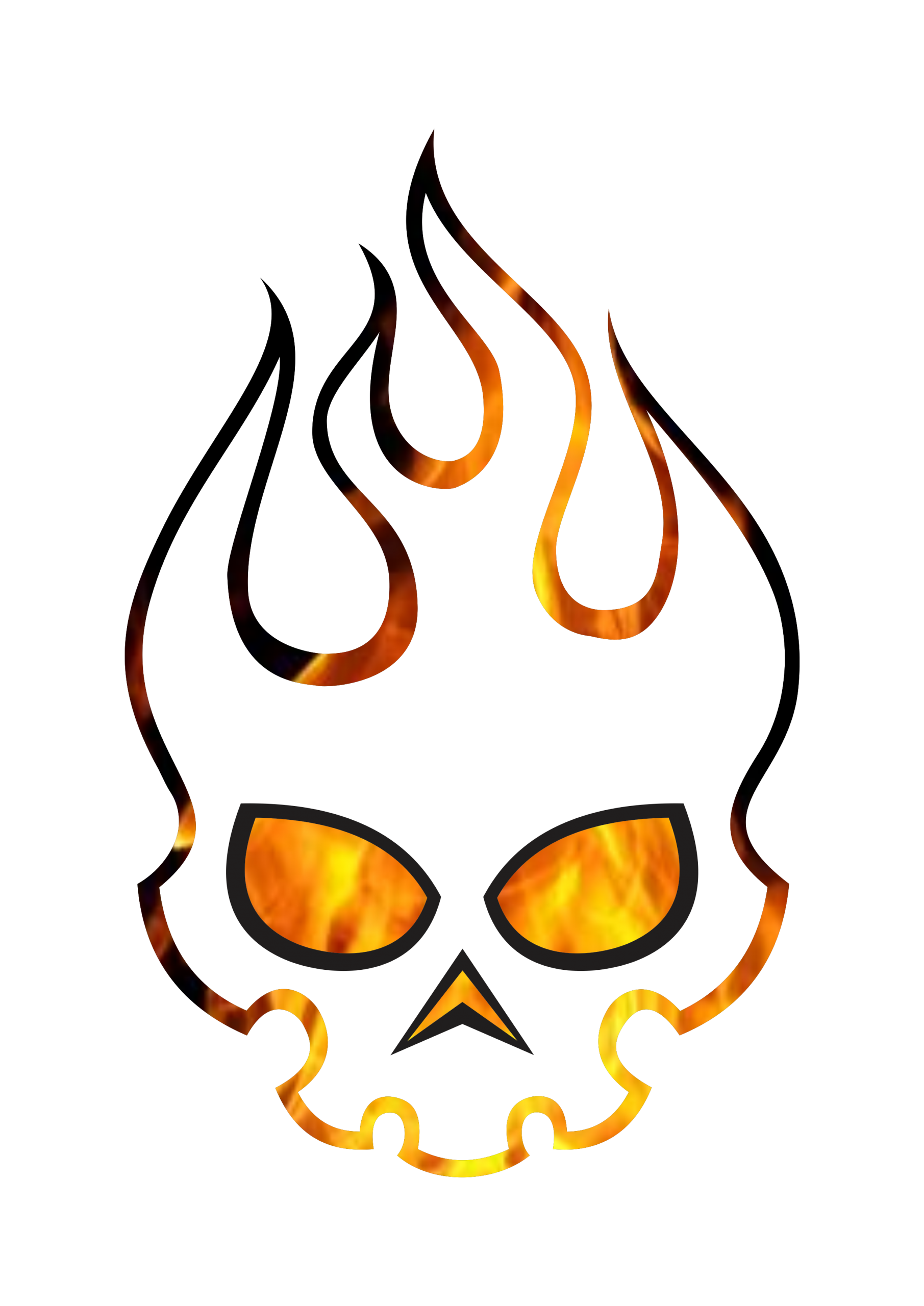 Desenho tatuagem caveira fogo png