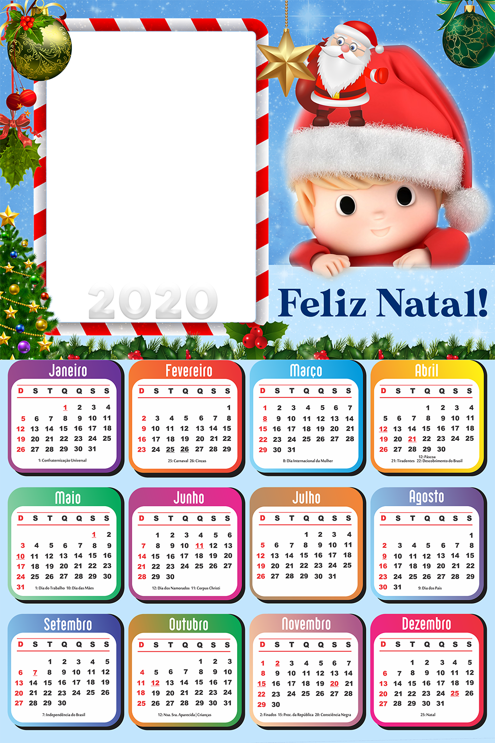 Calendário natal papai noel 2020
