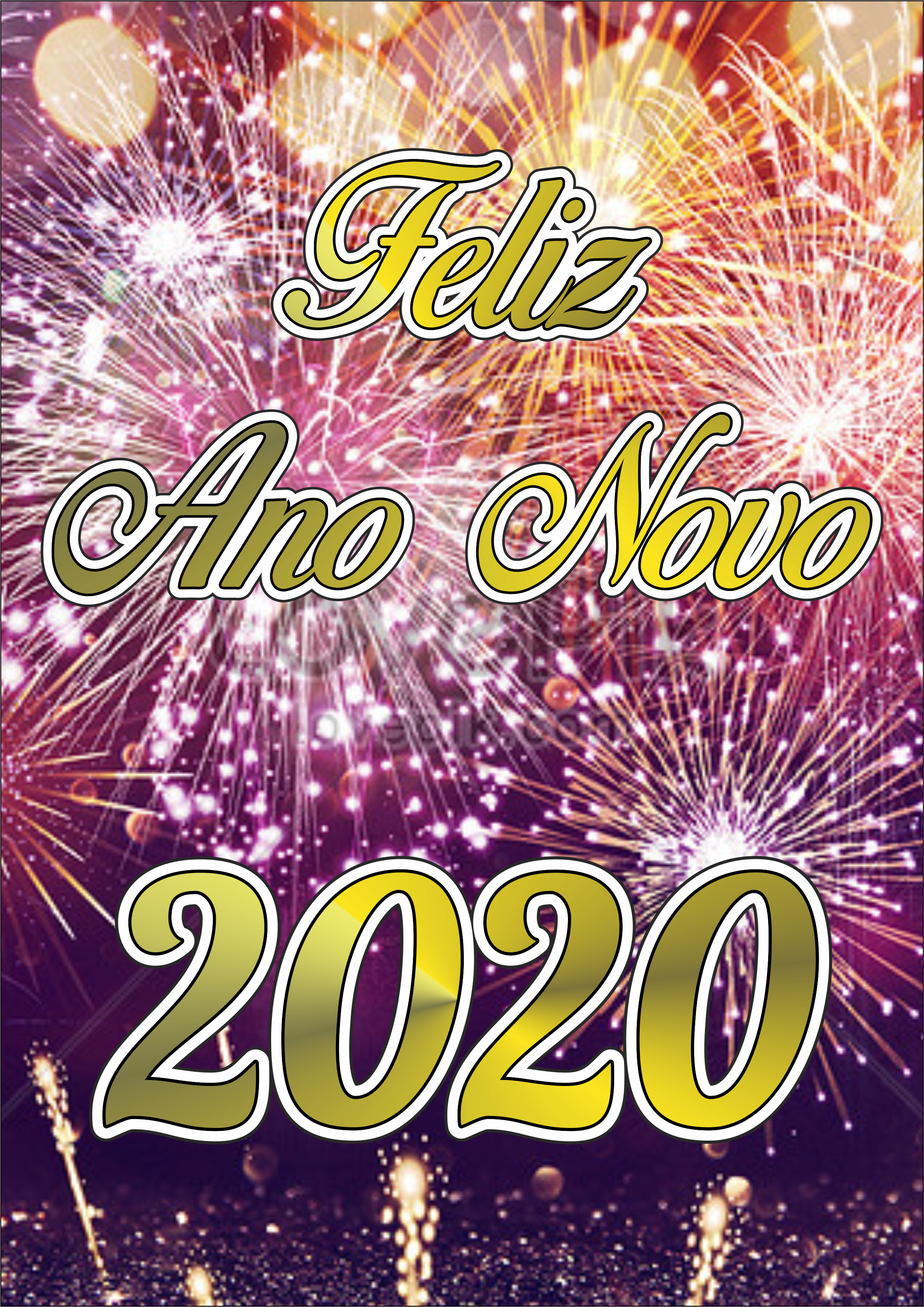 Feliz ano novo reveillon 2020 png