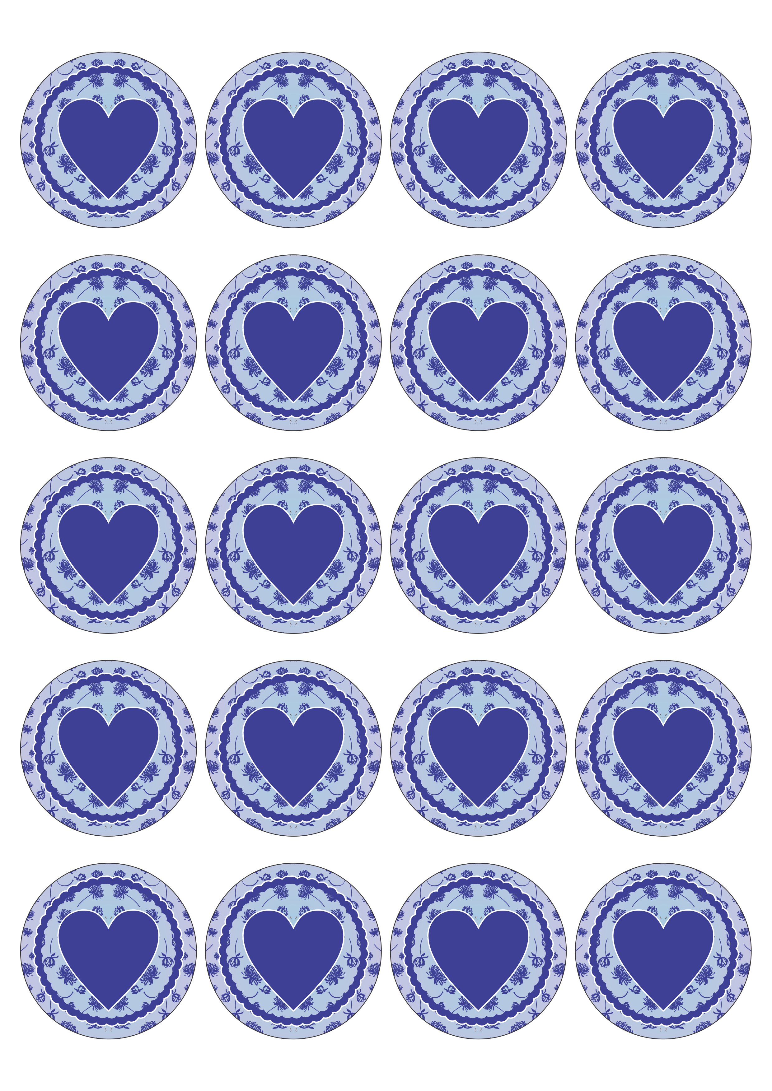Adesivos redondos decorativo aniversário coração azul png