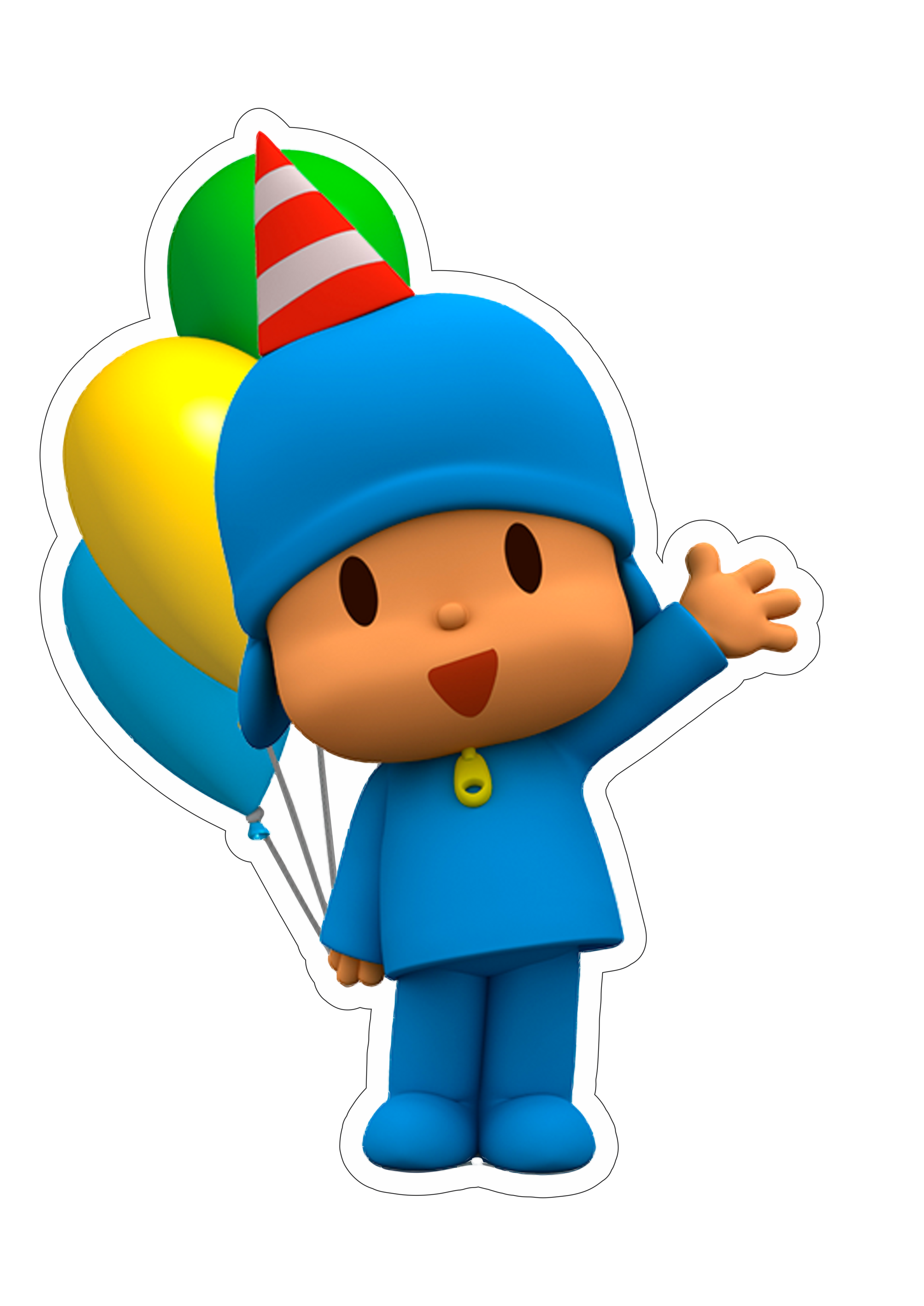 Desenho Pocoyo - 10 Displays de Festa 30cm Totens