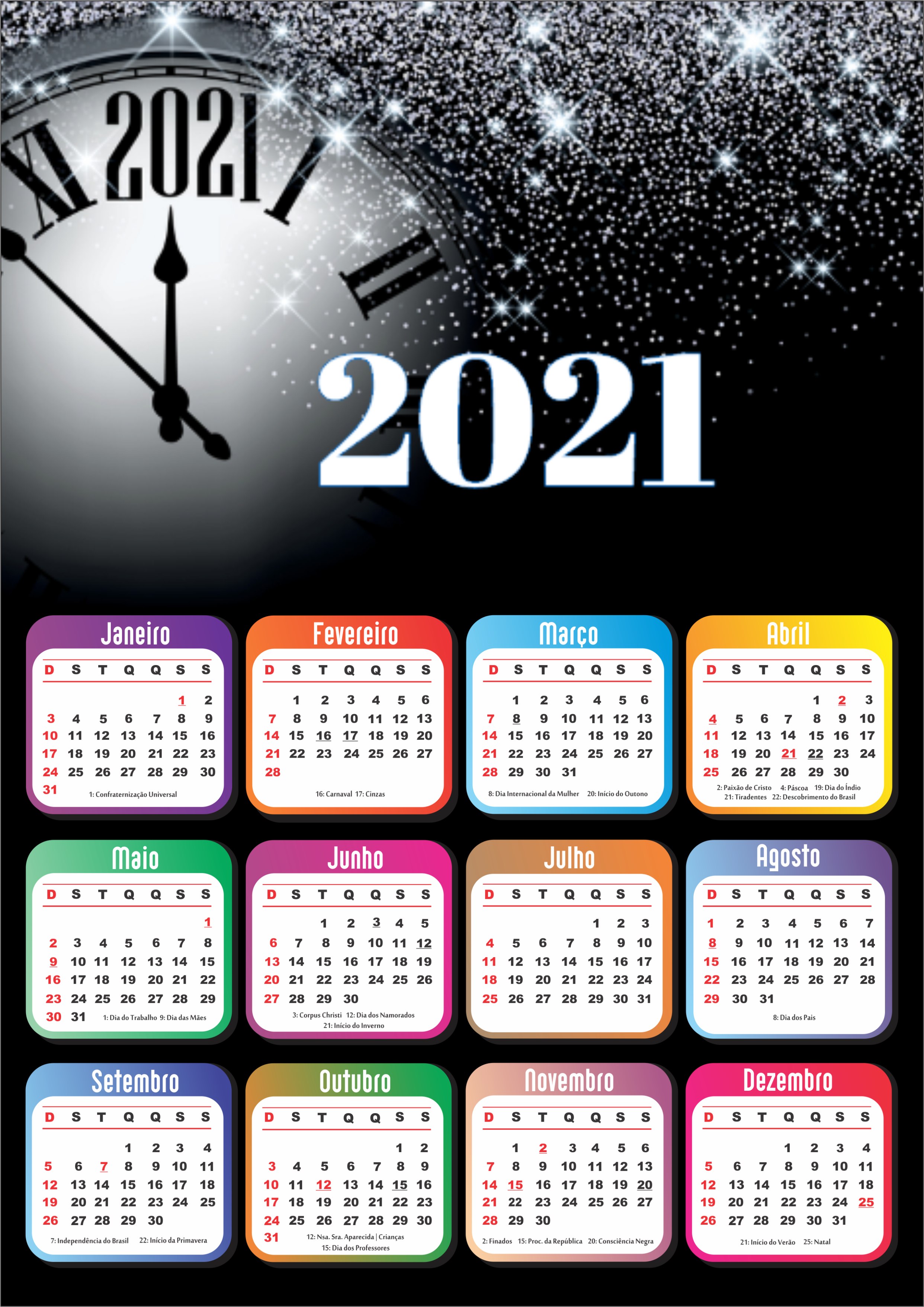 Calendário 2021 lindo modelo