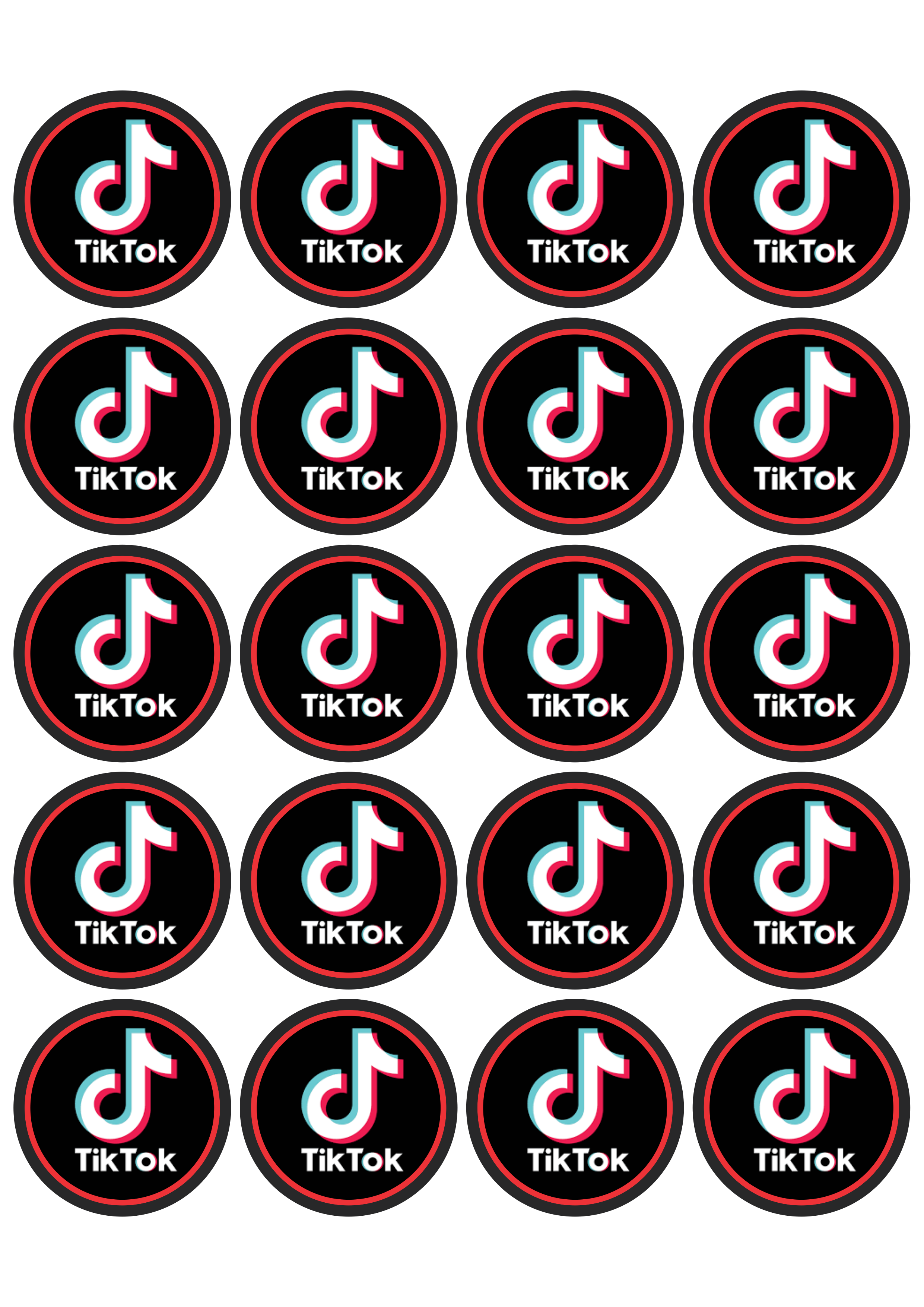 Tik Tok Adesivos redondos decorativos