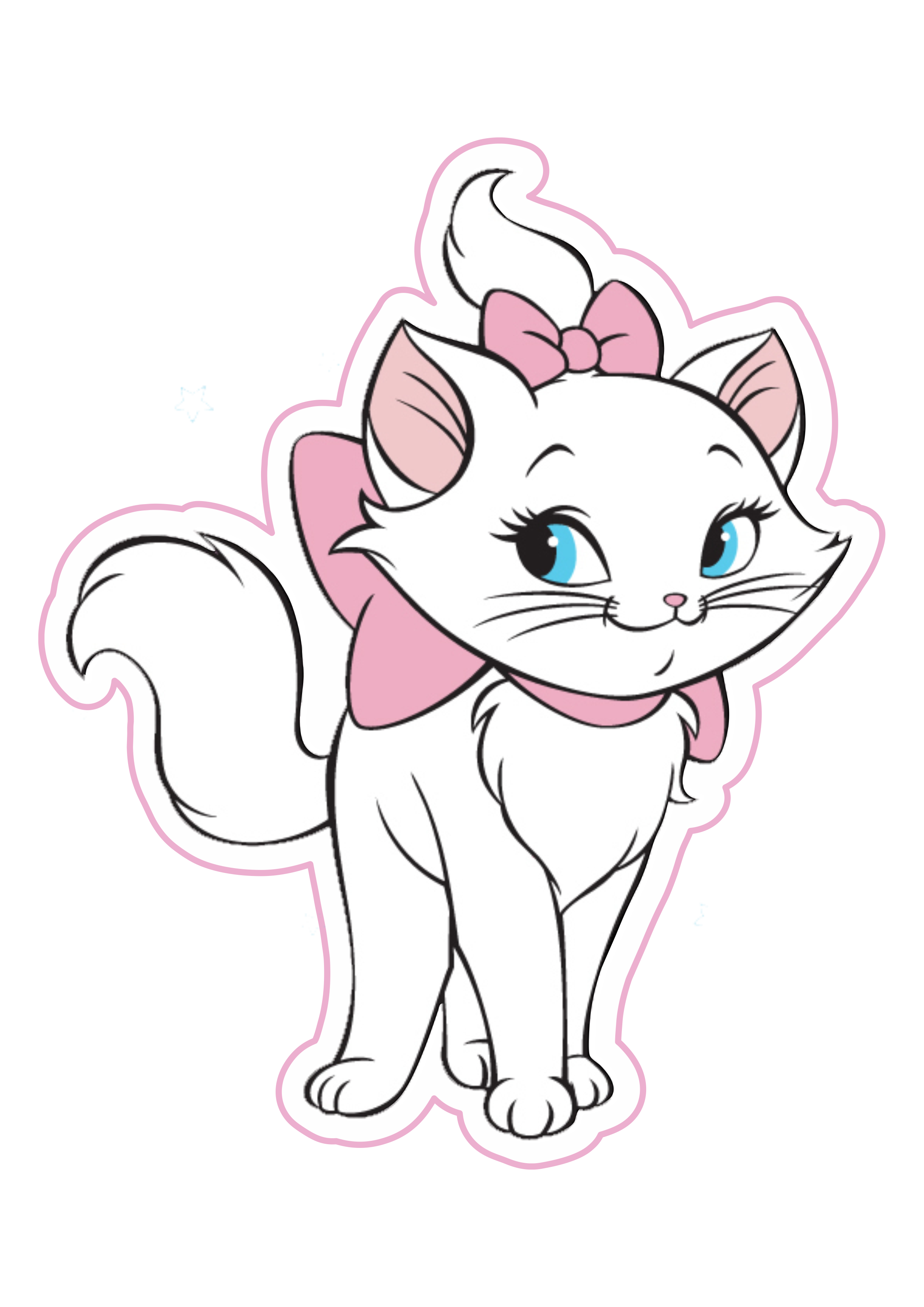 Linda imagem Gatinha Marie com contorno rosa png