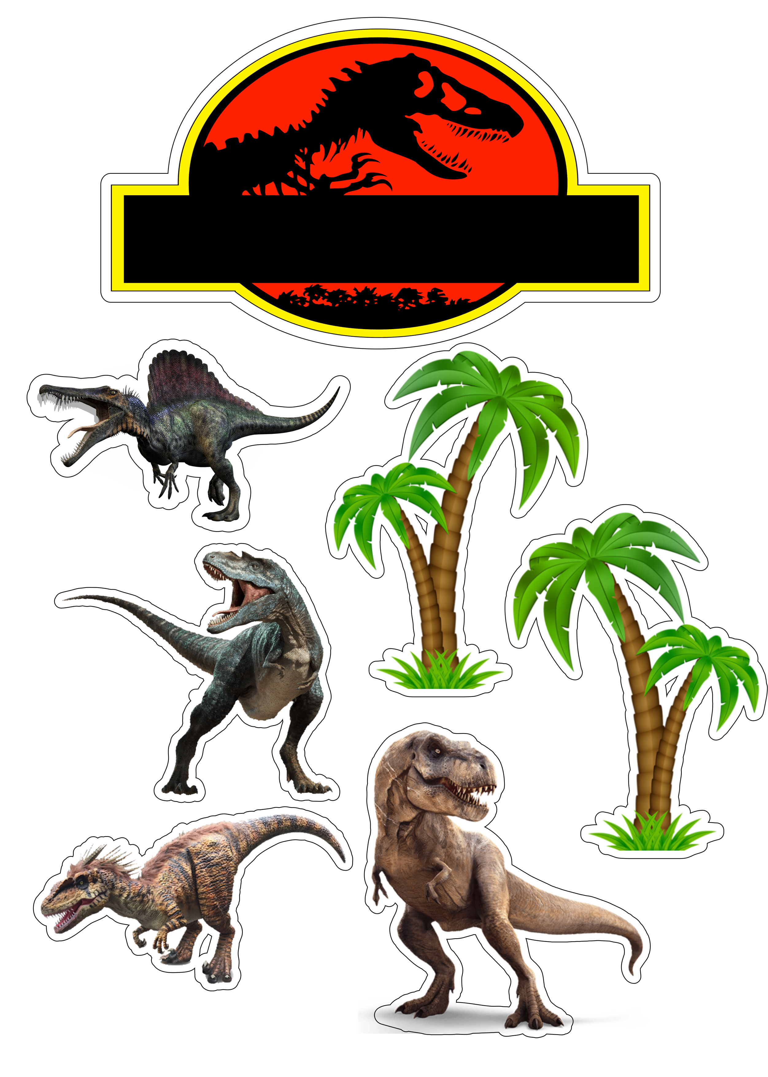 Topos de Bolo Dinossauros Para Imprimir