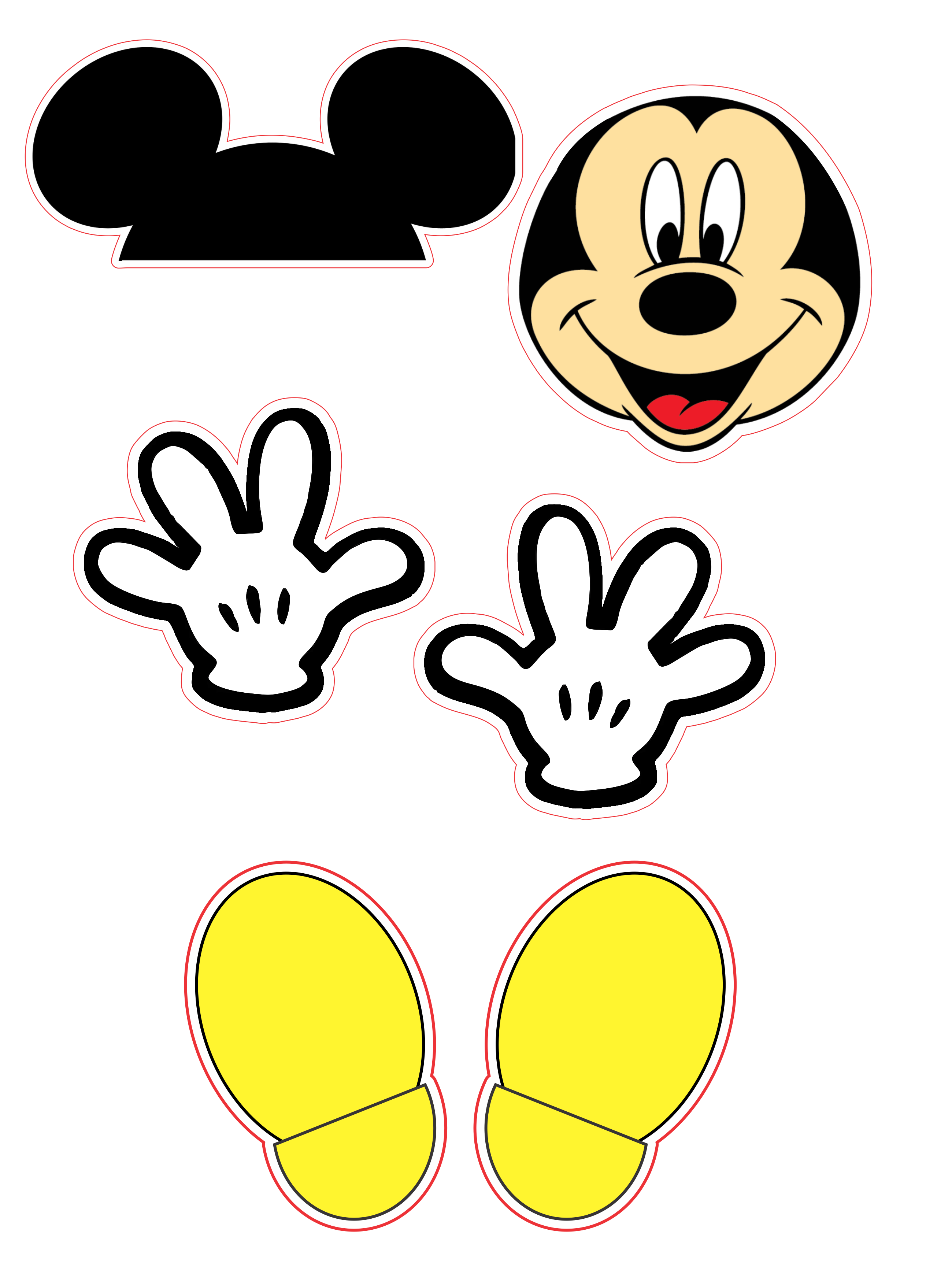 Mickey mouse molde decoração para festas png