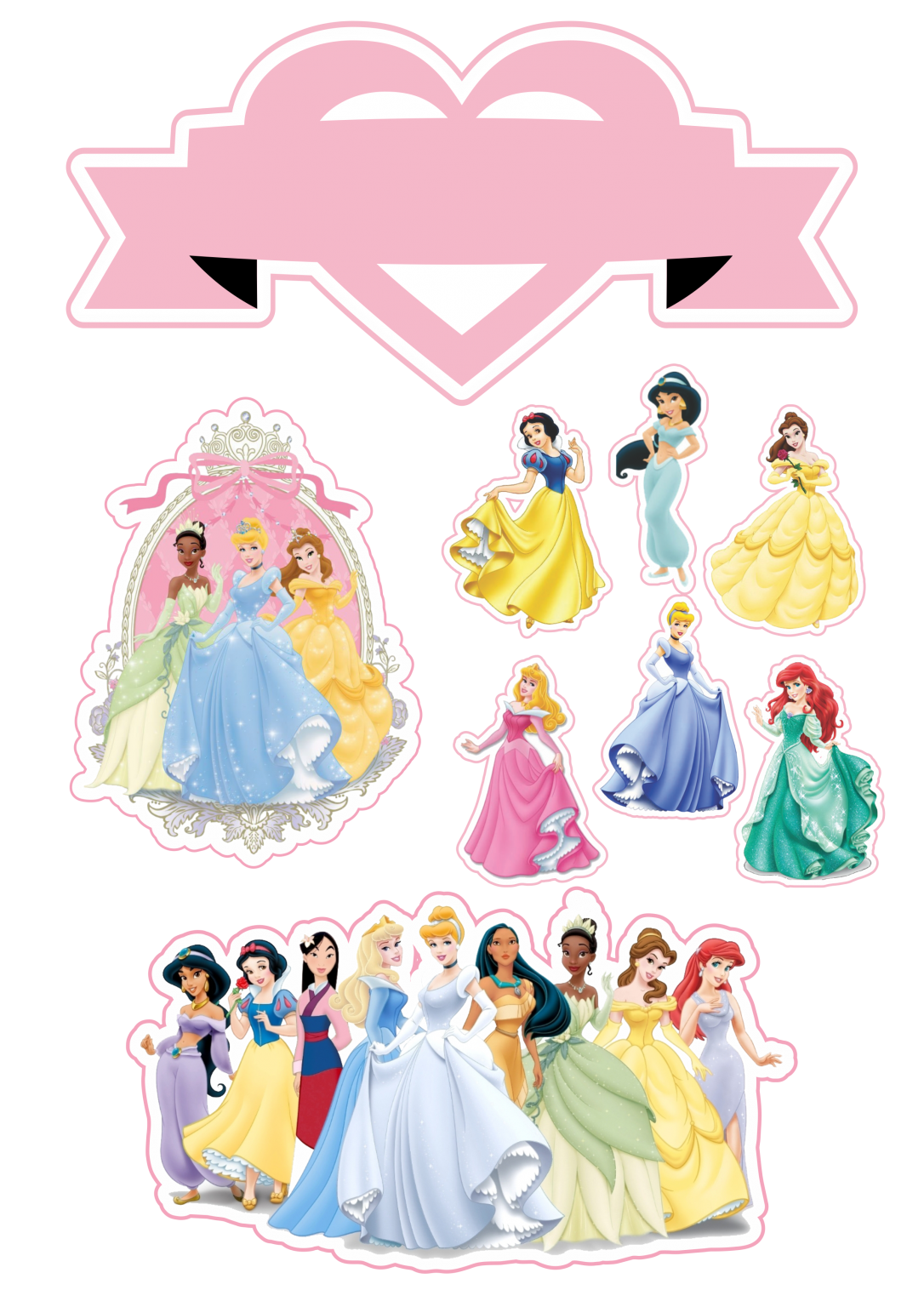 Pin Em Topper Para Imprimir Em 2021 Bolo Princesa Disney Princess ...