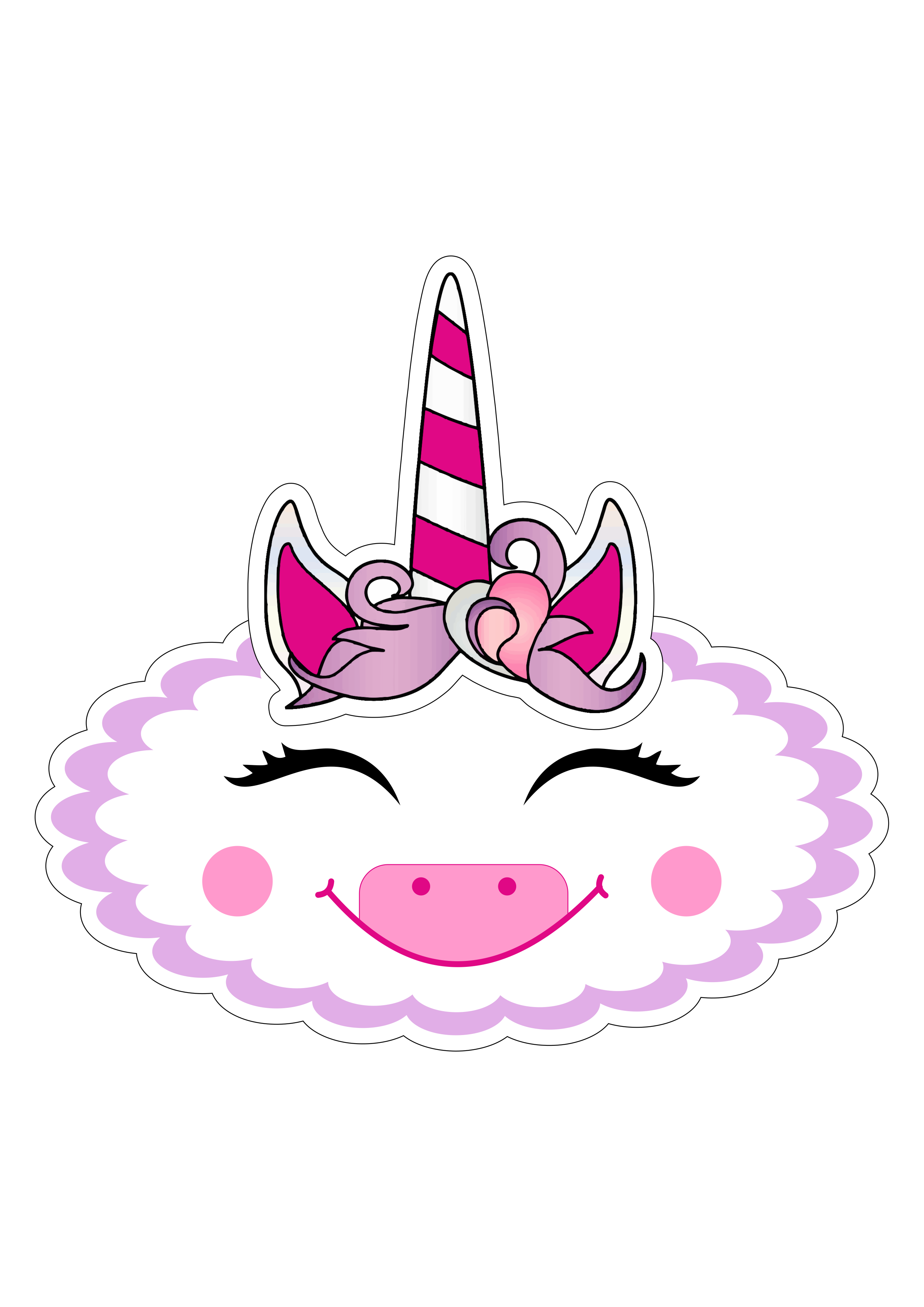 Rostinho do unicornio feliz para decoração de festas femininas png