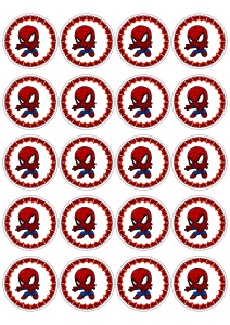 Adesivos redondos spider man chibi png