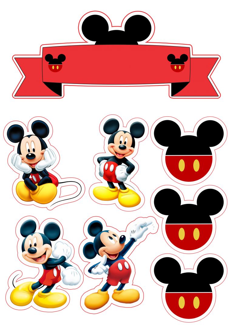 Mickey Mouse Cake Topper PNG