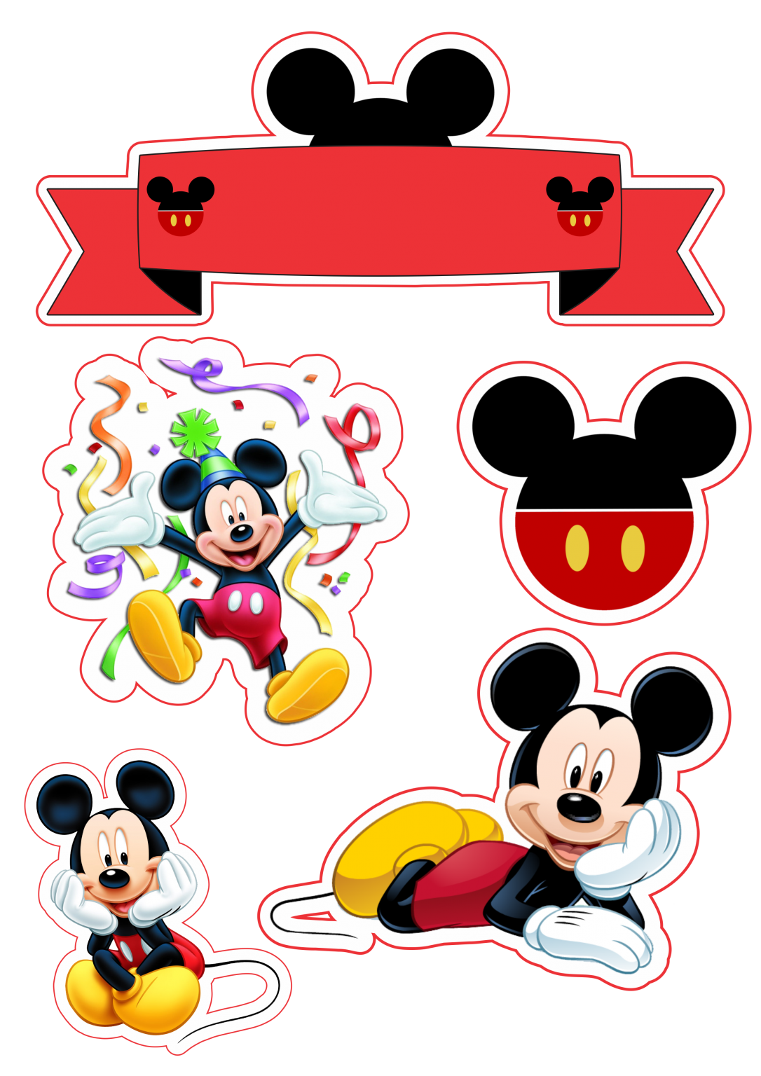 Topo de bolo mickey mouse aniversário png