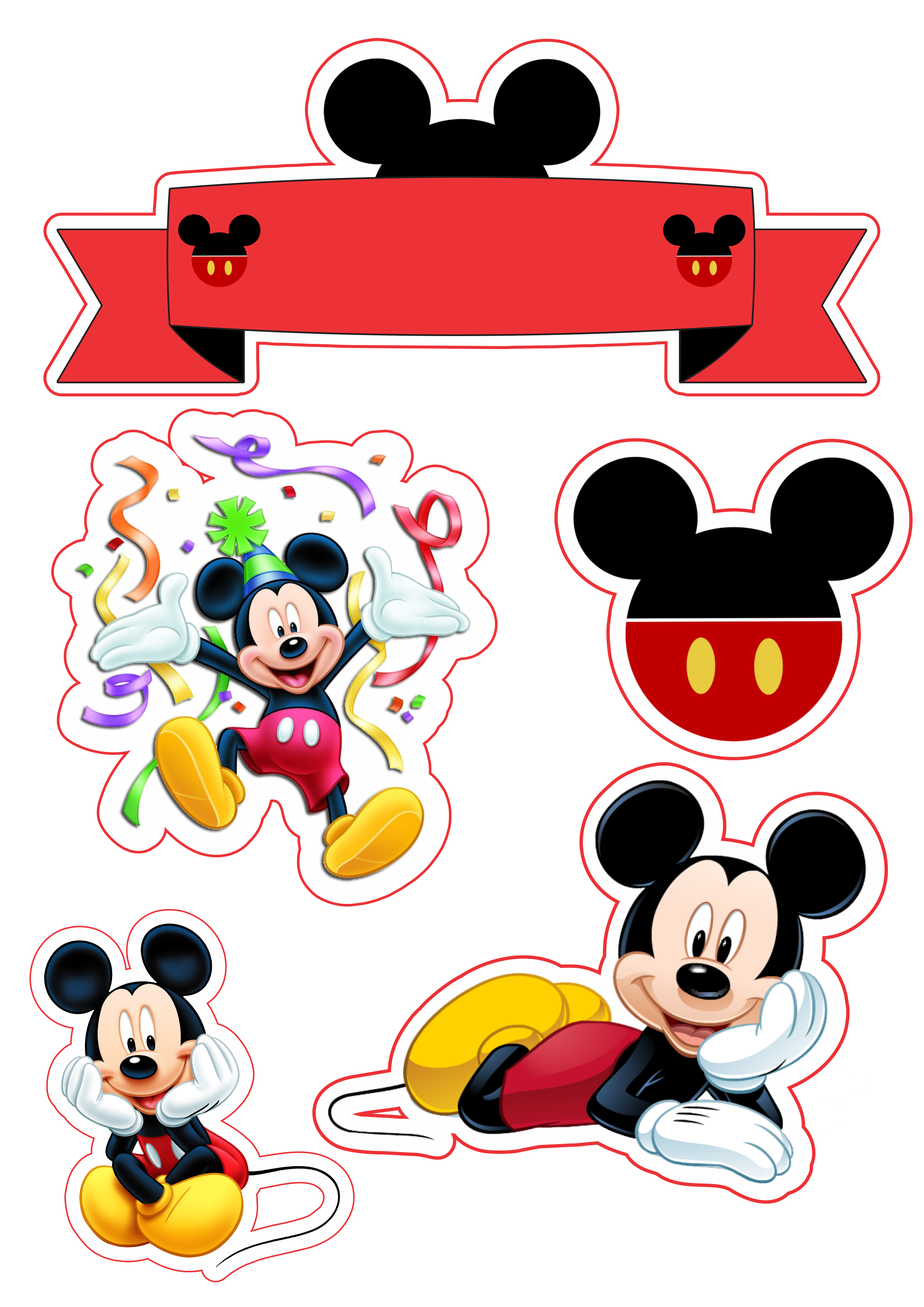 Topo de bolo mickey mouse aniversário png