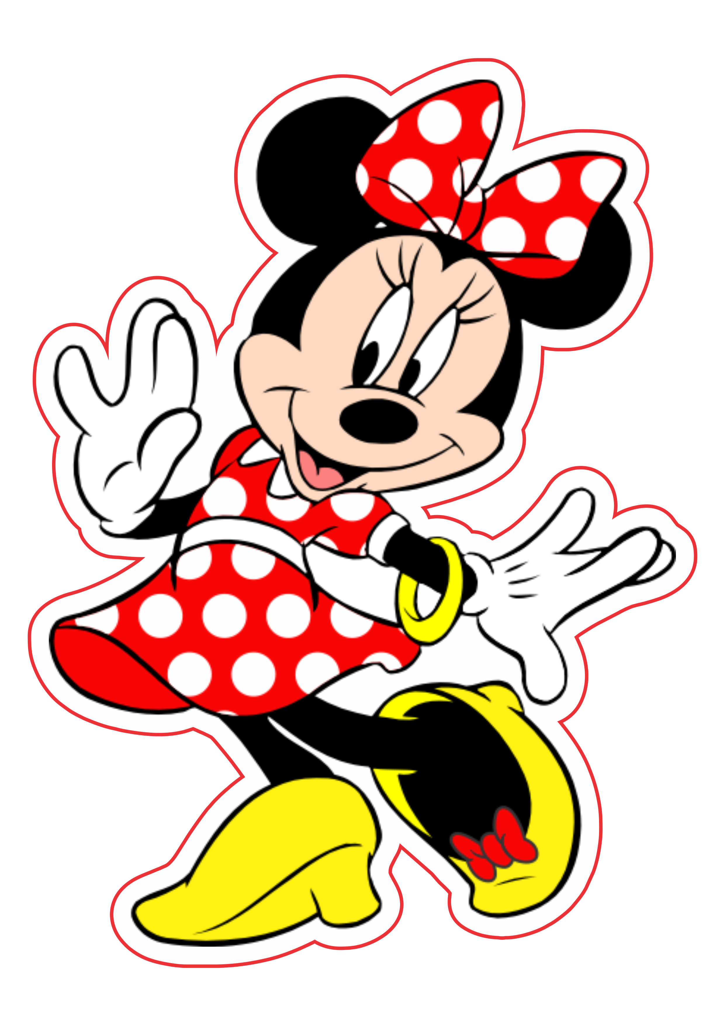 Minnie Mouse vermelha com contorno png