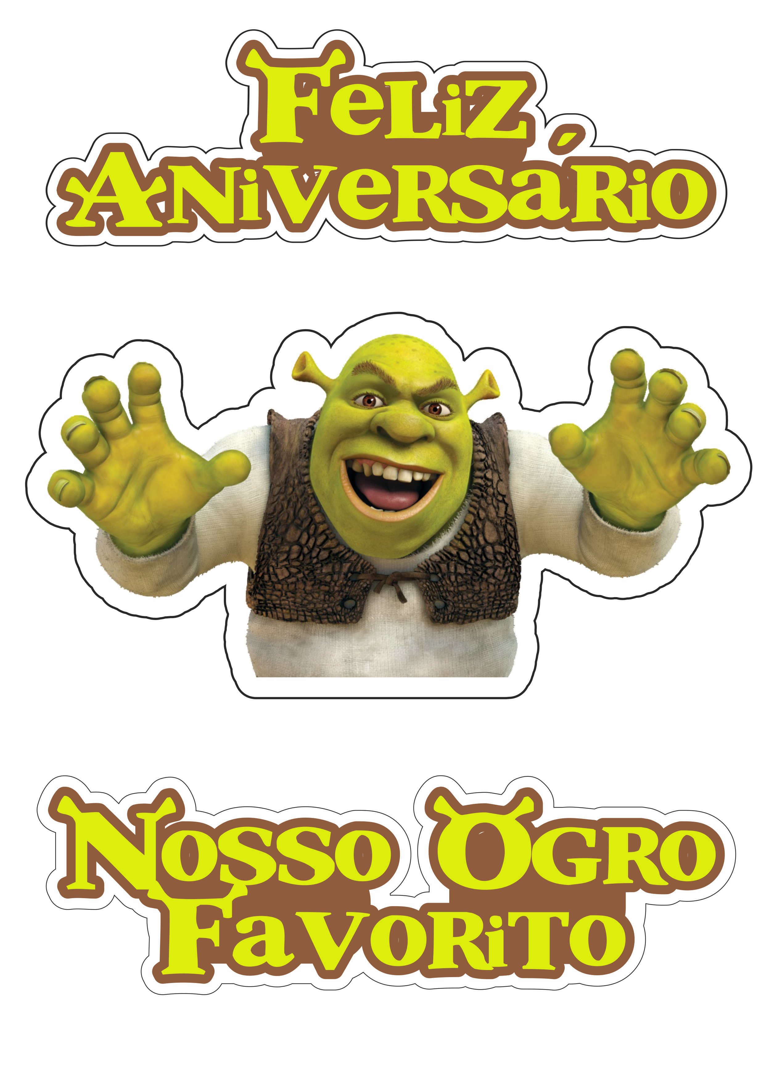 Feliz Aniversário meu ogro favorito Shrek tema png