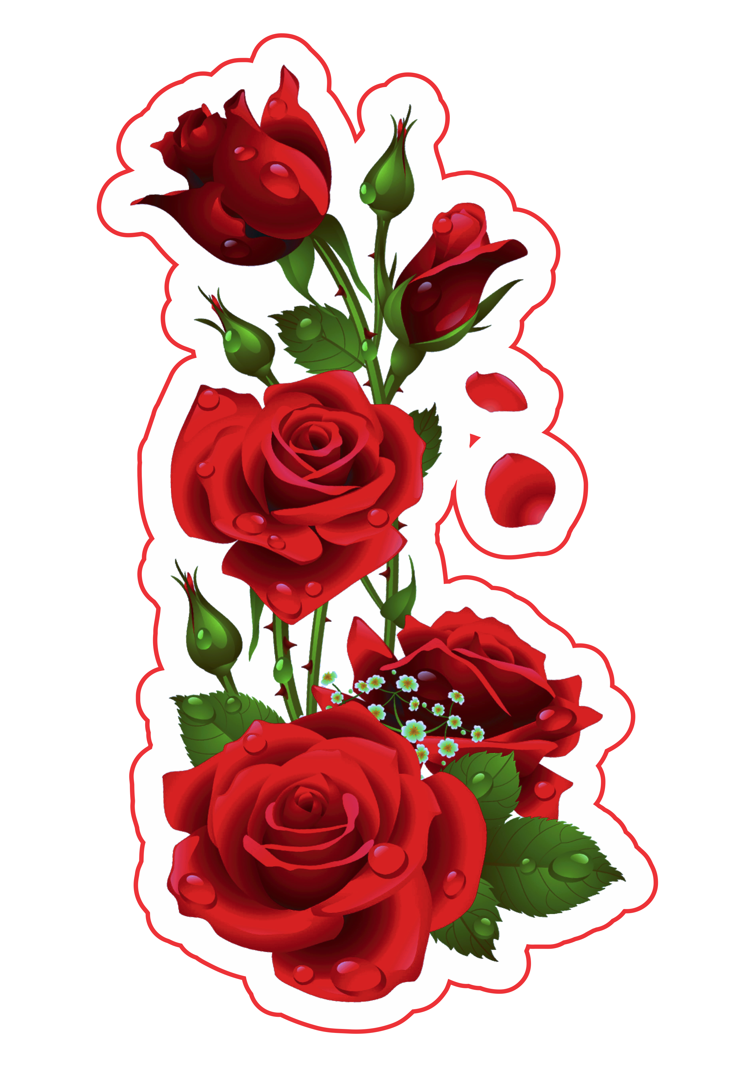 Flores rosas vermelhas png