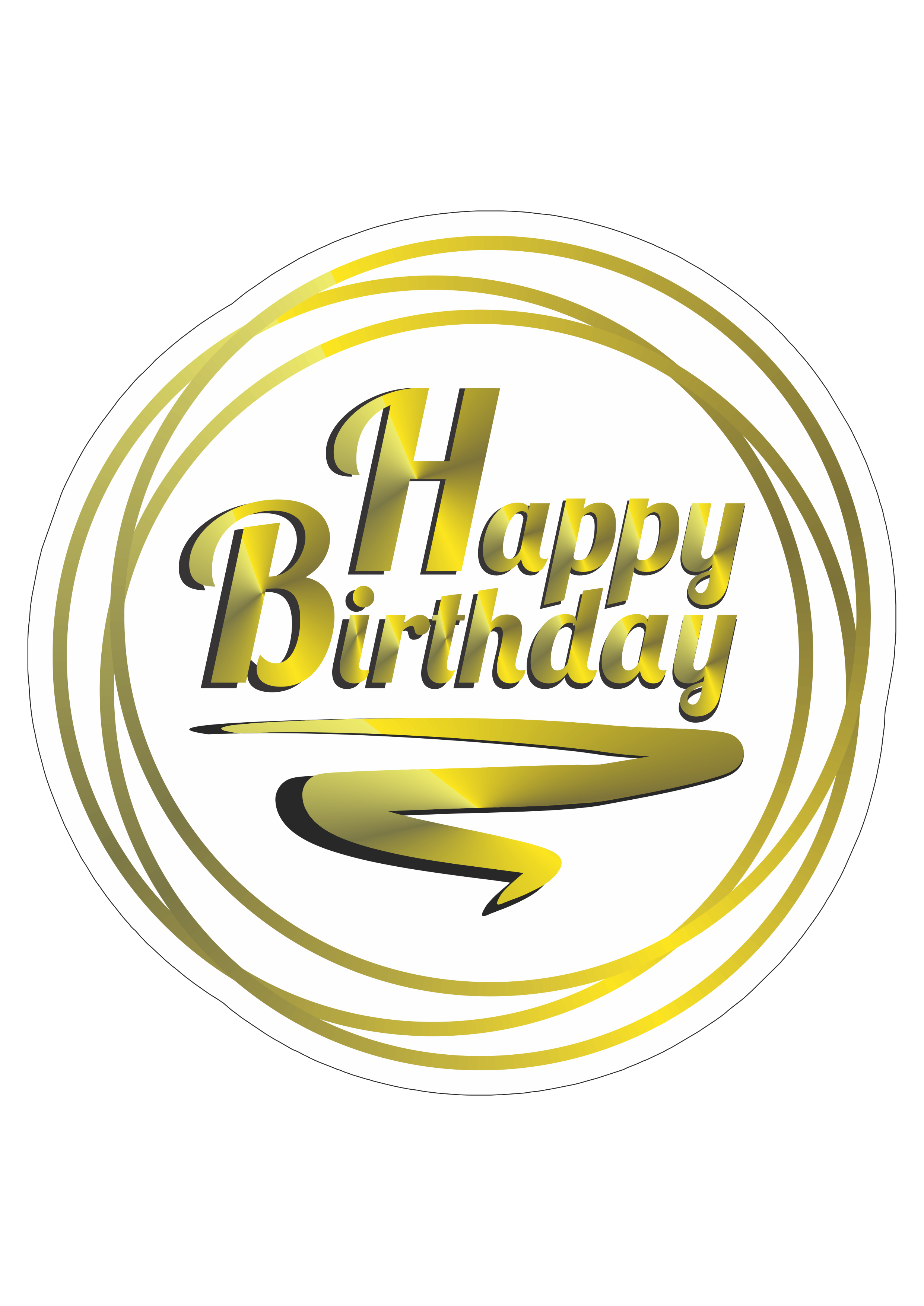 Happy birthday golden logo