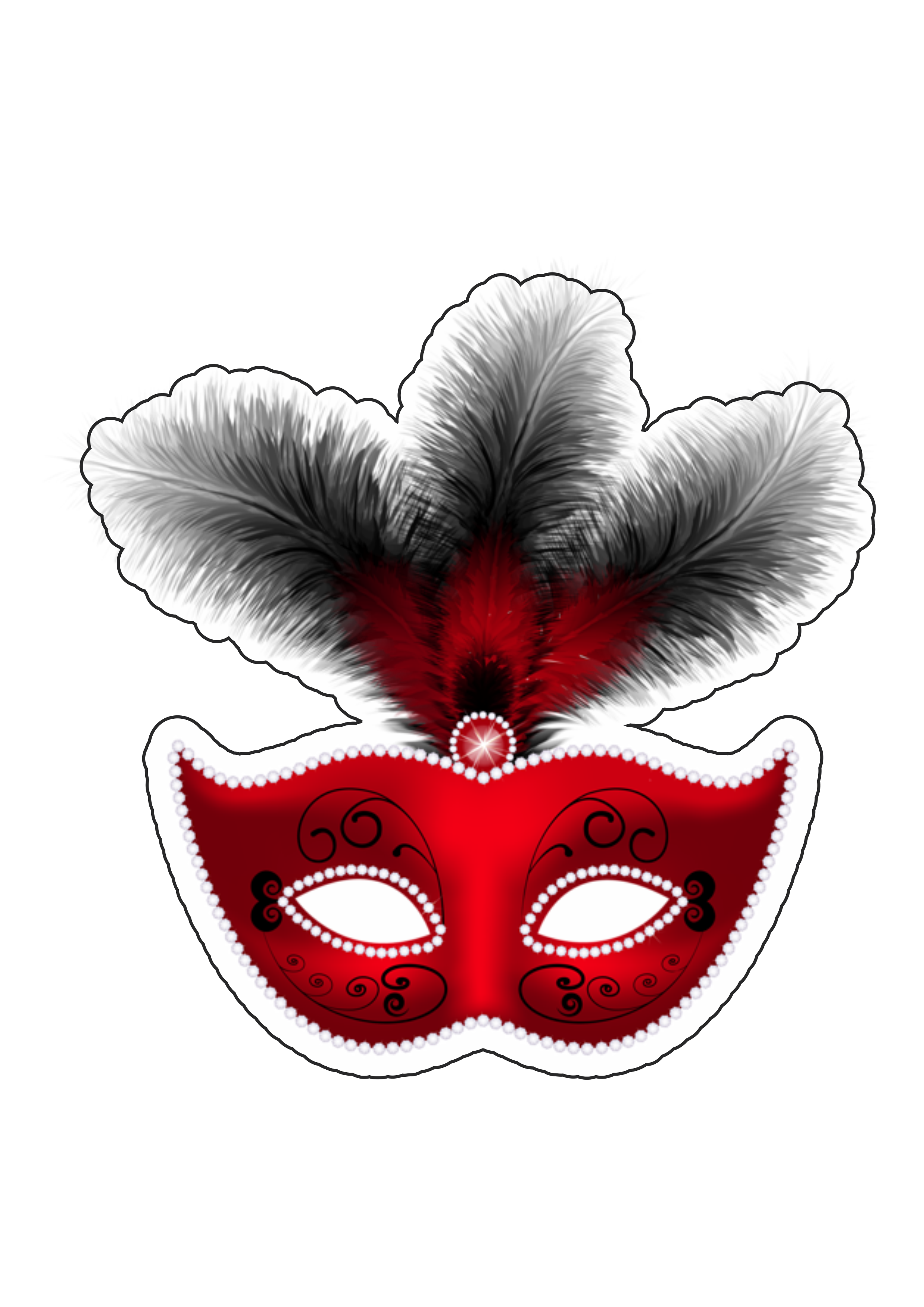 máscara carnaval 2022 vermelha decorativa png