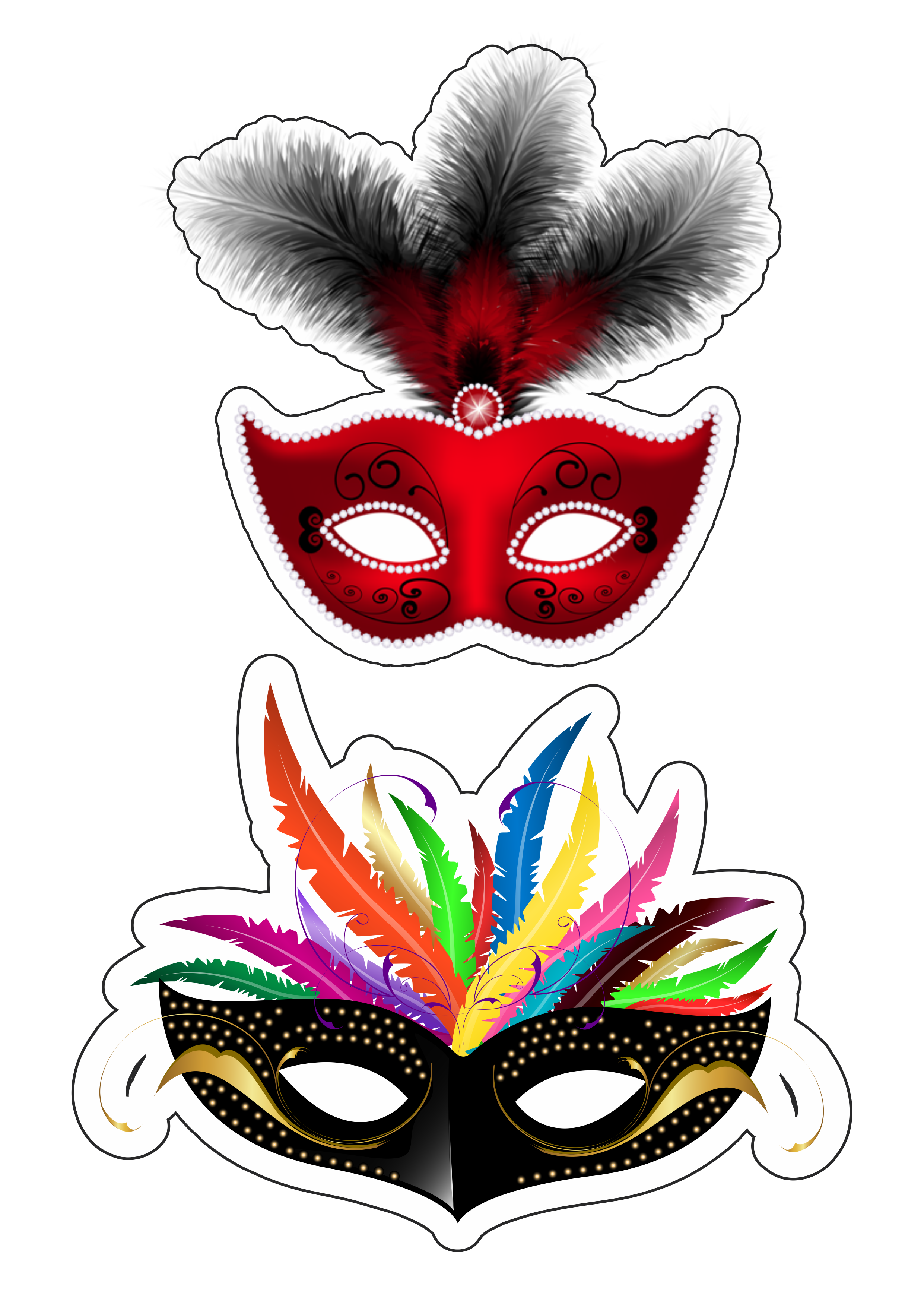 Máscaras decorativas carnaval 2022 png