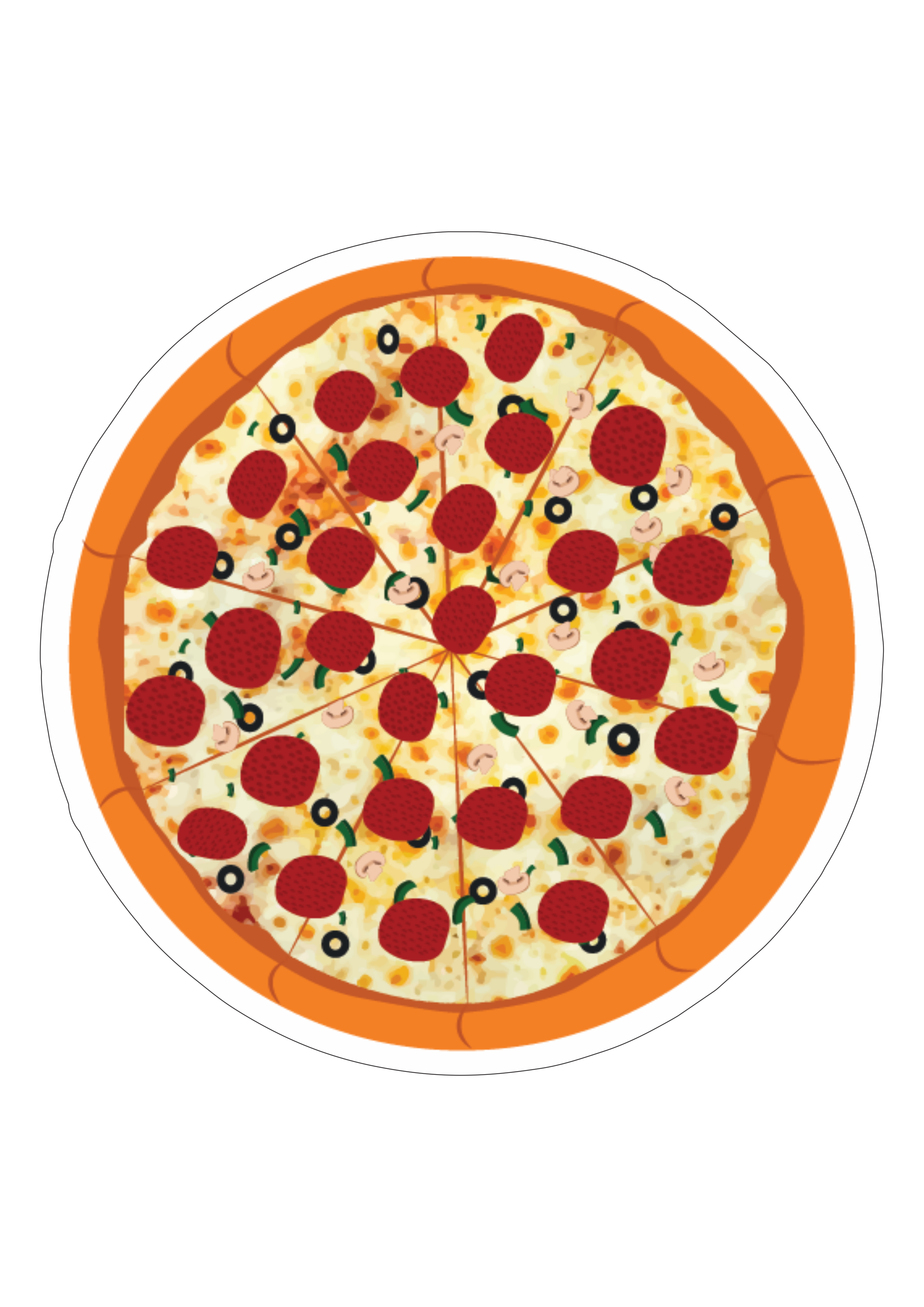 Pizza imagem com contorno png
