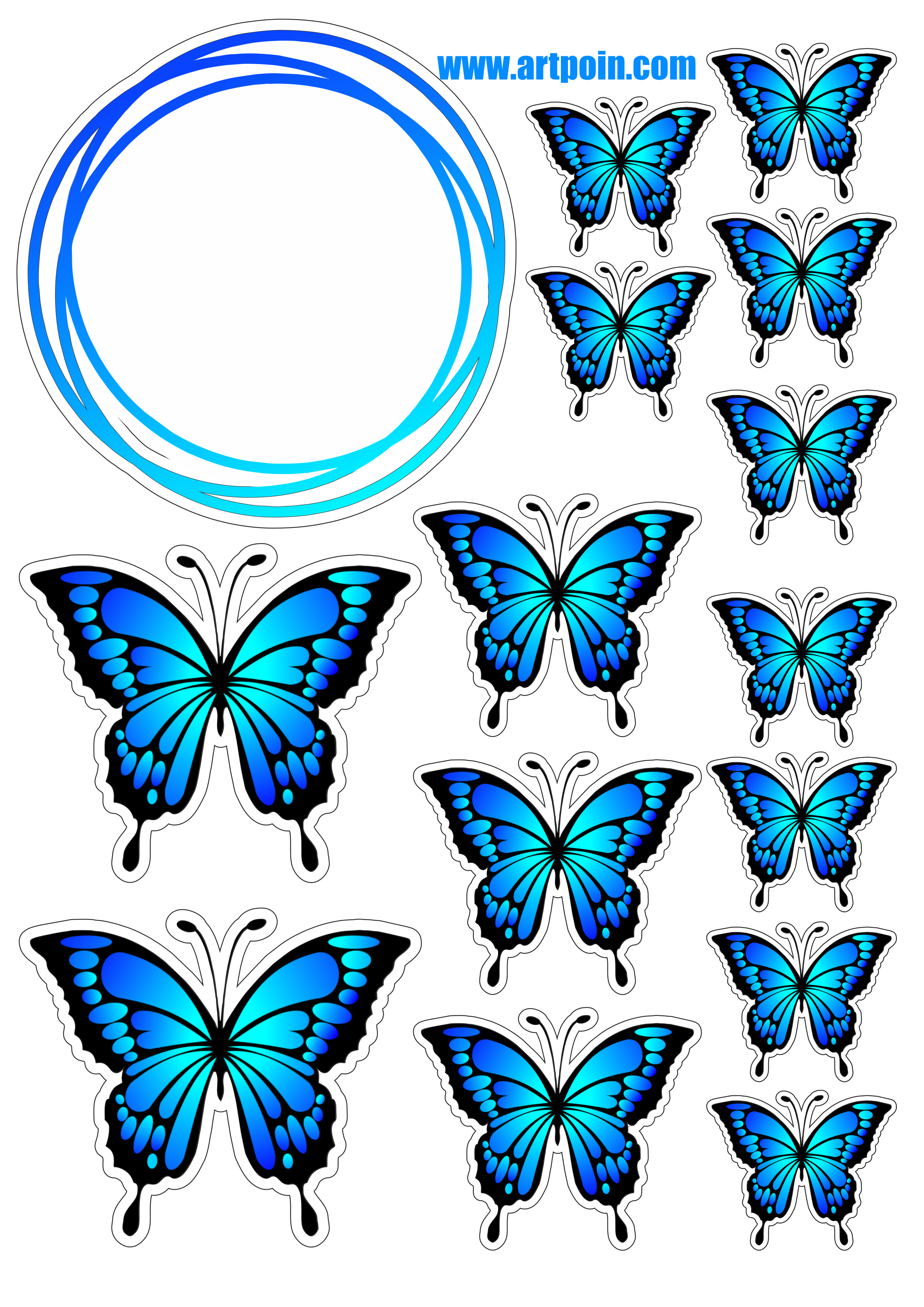 Topo-de-bolo-borboletas-azul