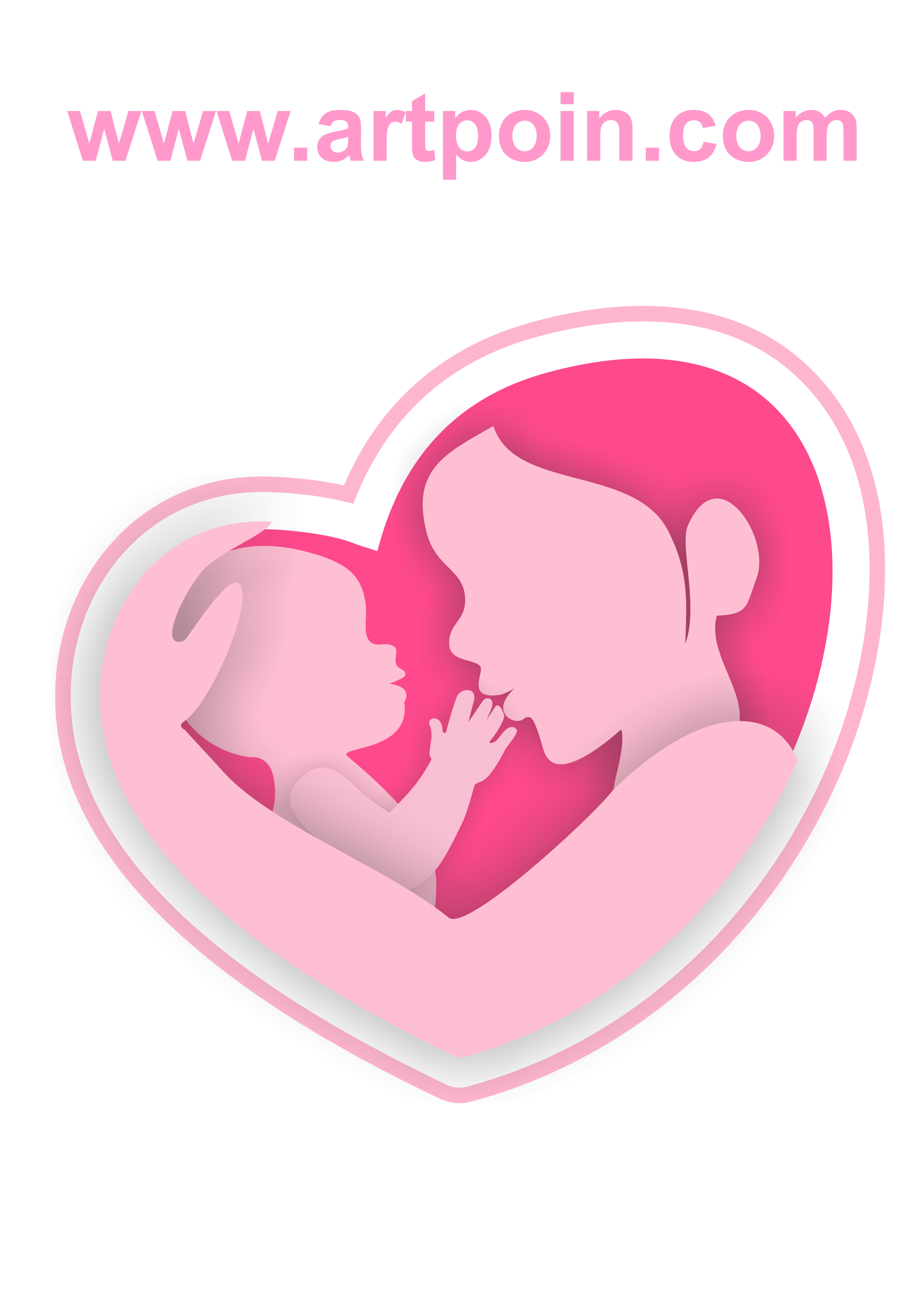 Lindo coração rosa mãe e filho png