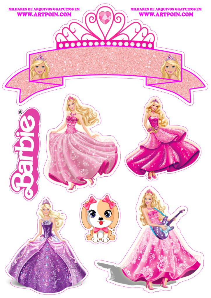 Topo De Bolo Barbie Princesa Png 6357