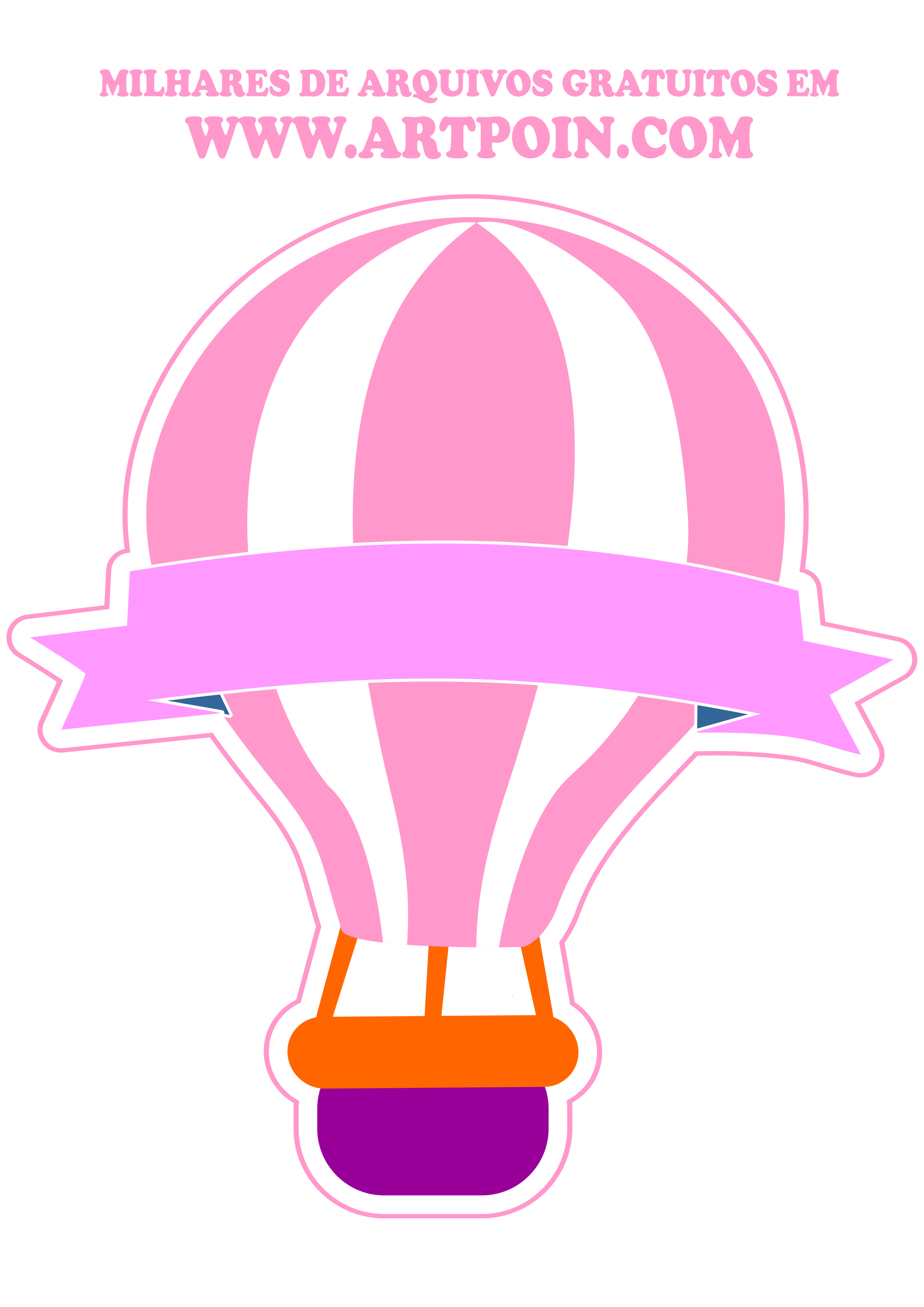 Balão rosa decoração png