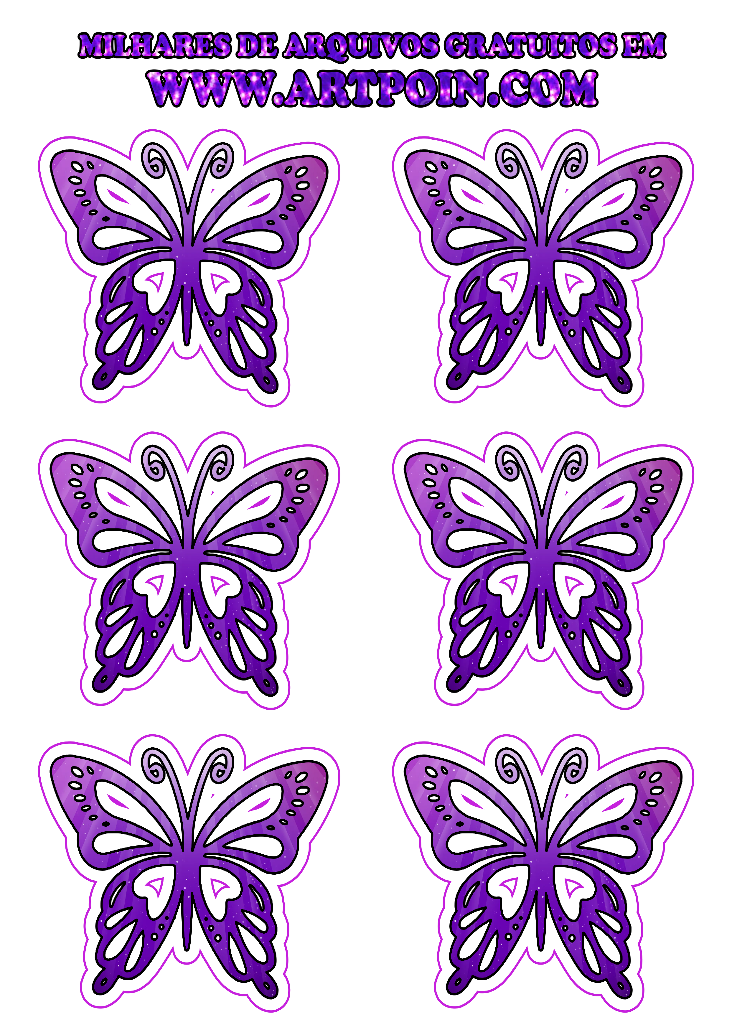 Lindas borboletas para decoração de mesa png