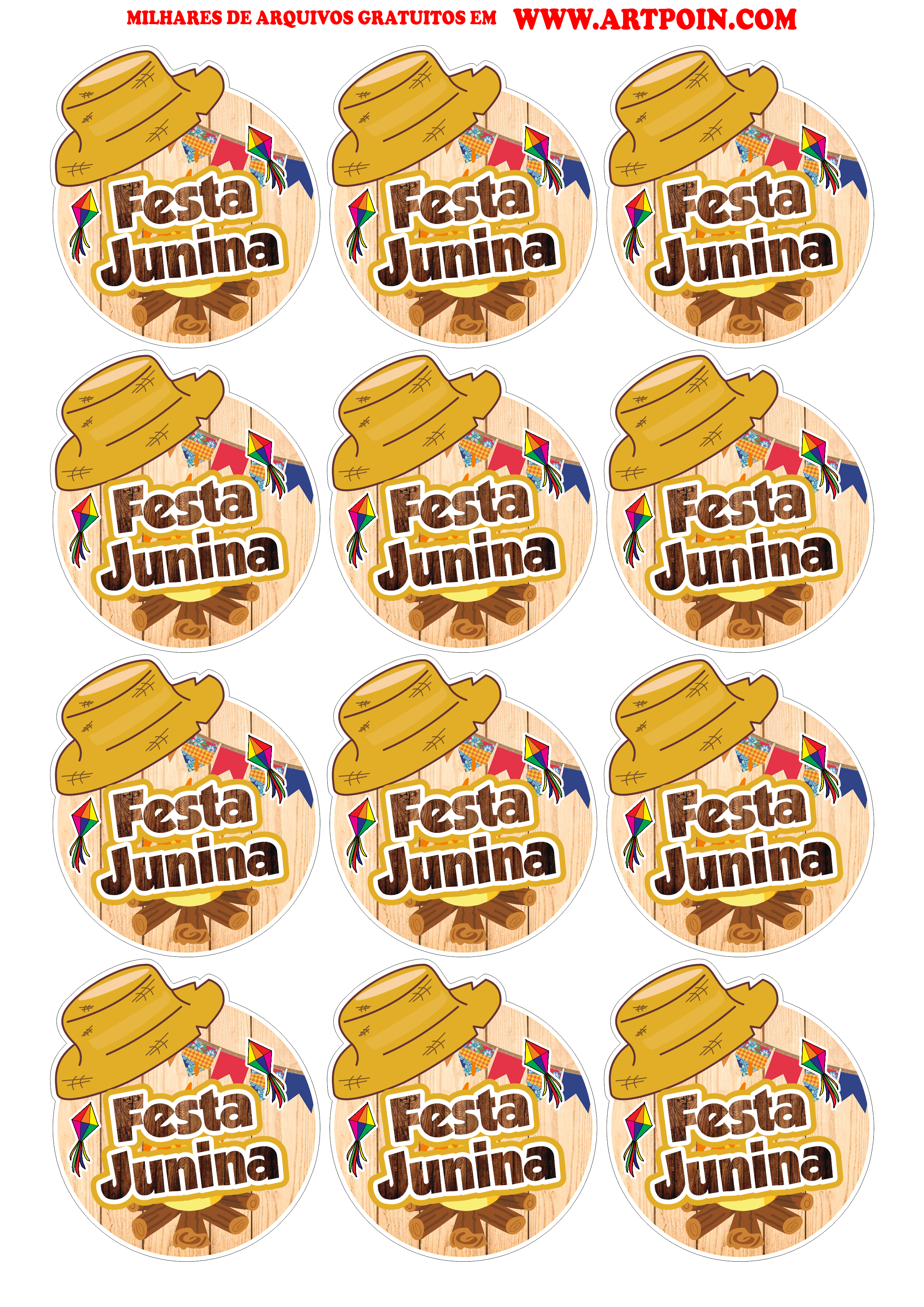 Festa junina cartela de adesivos decoração para festas png
