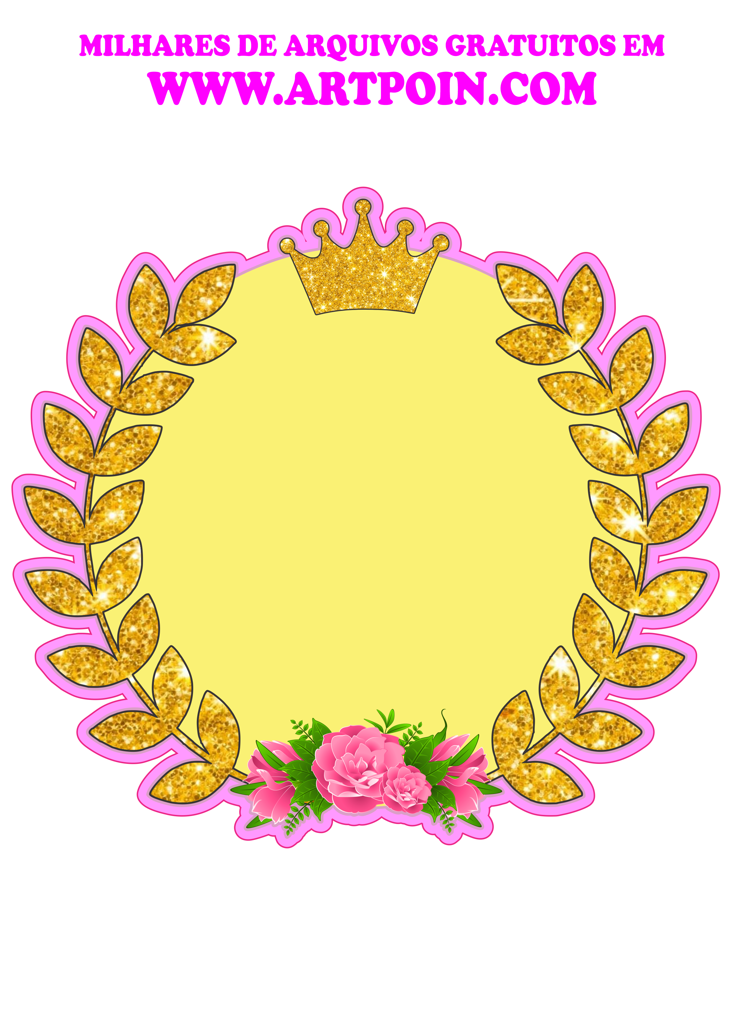 Linda logomarca dourada com rosa para designers em geral grátis png