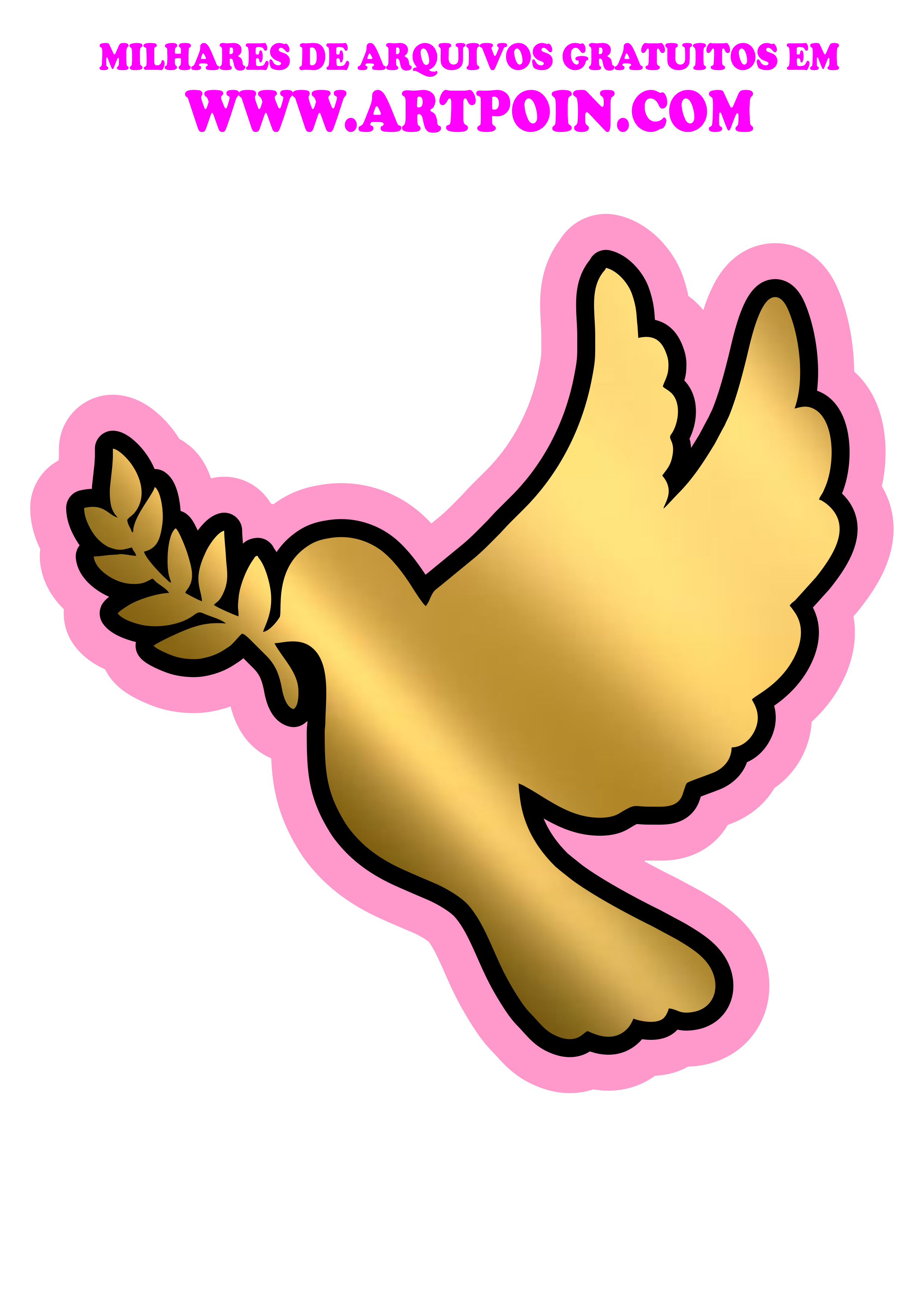 Pássaro da paz dourado ramos símbolo religioso png