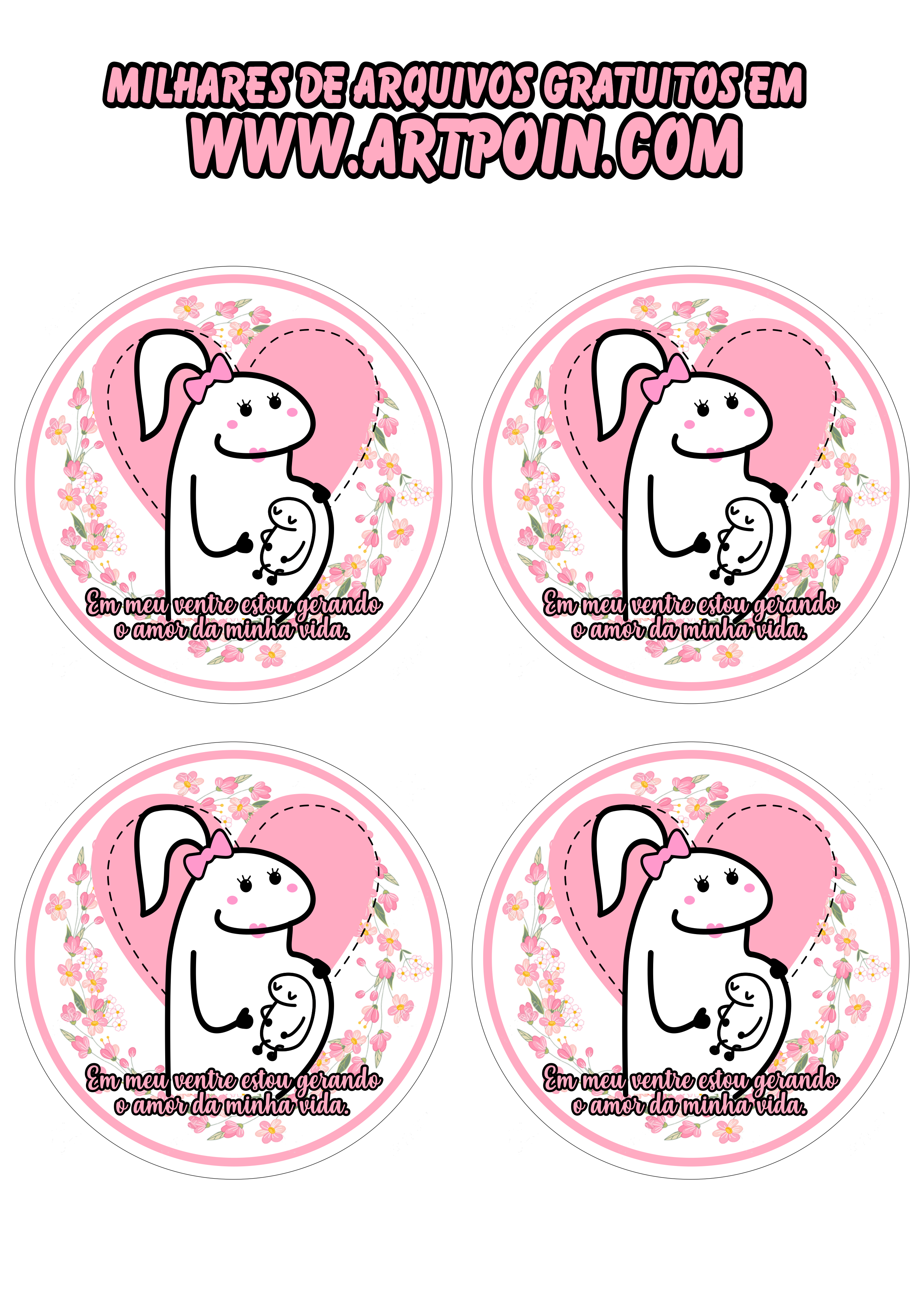 Flork adesivos stickers 4 imagens para decoração mamãe grávida png