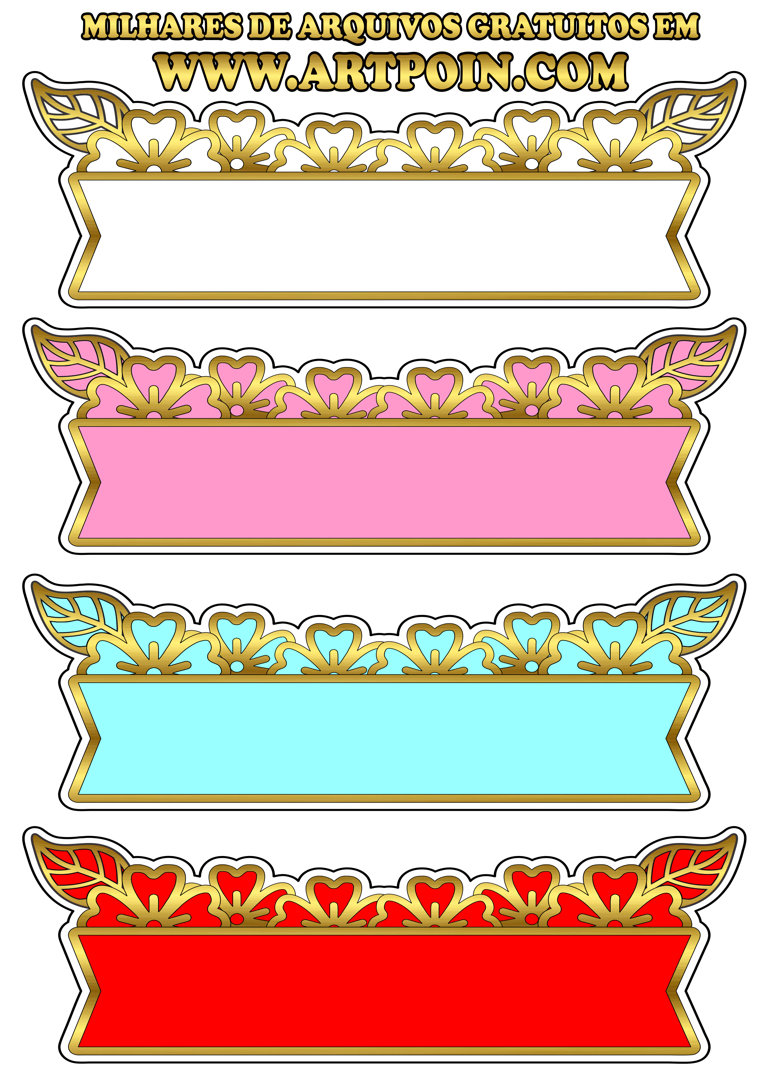 Faixas dourada de várias cores para decoração png