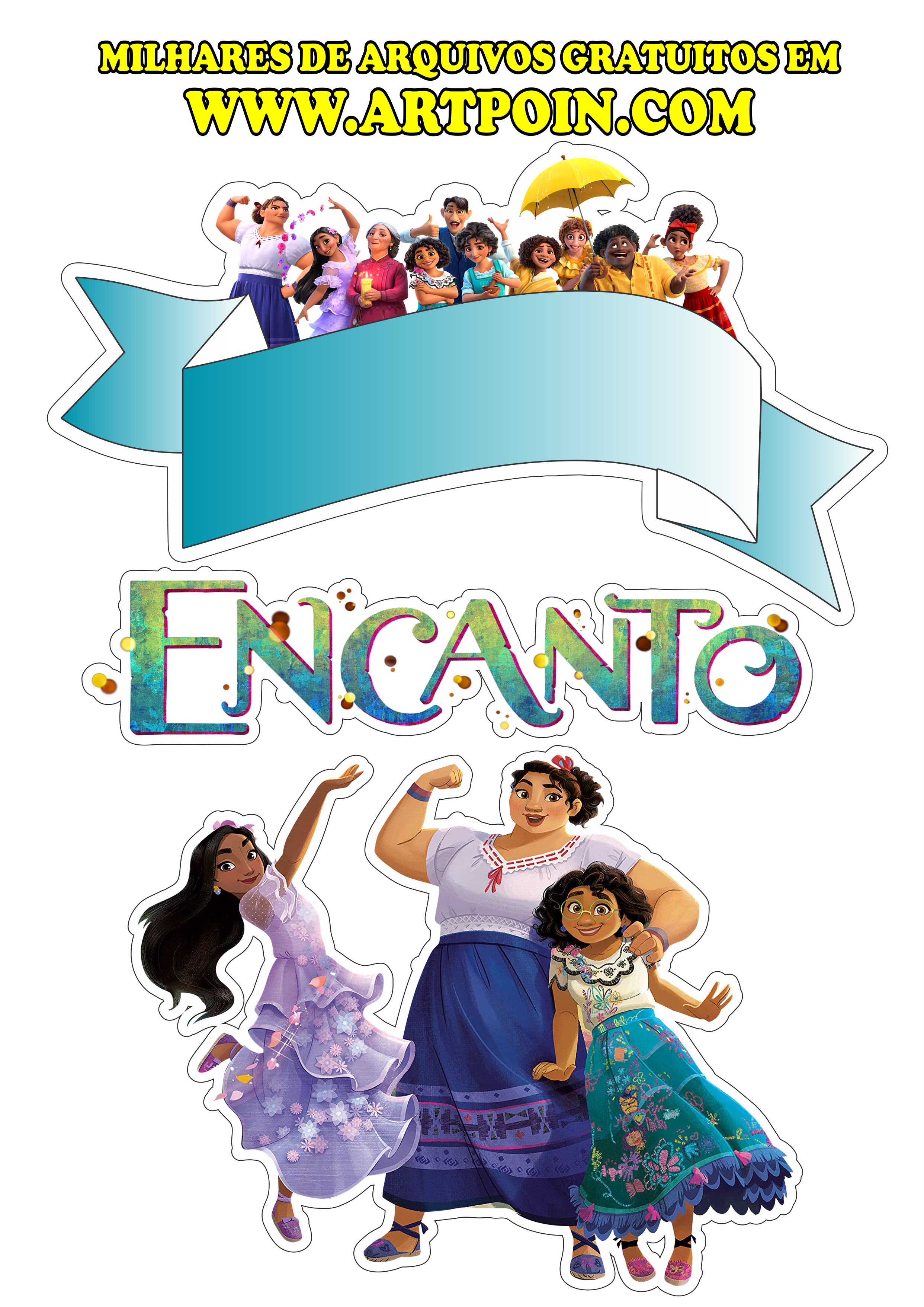 Encanto disney topo de bolo para decoração grátis png