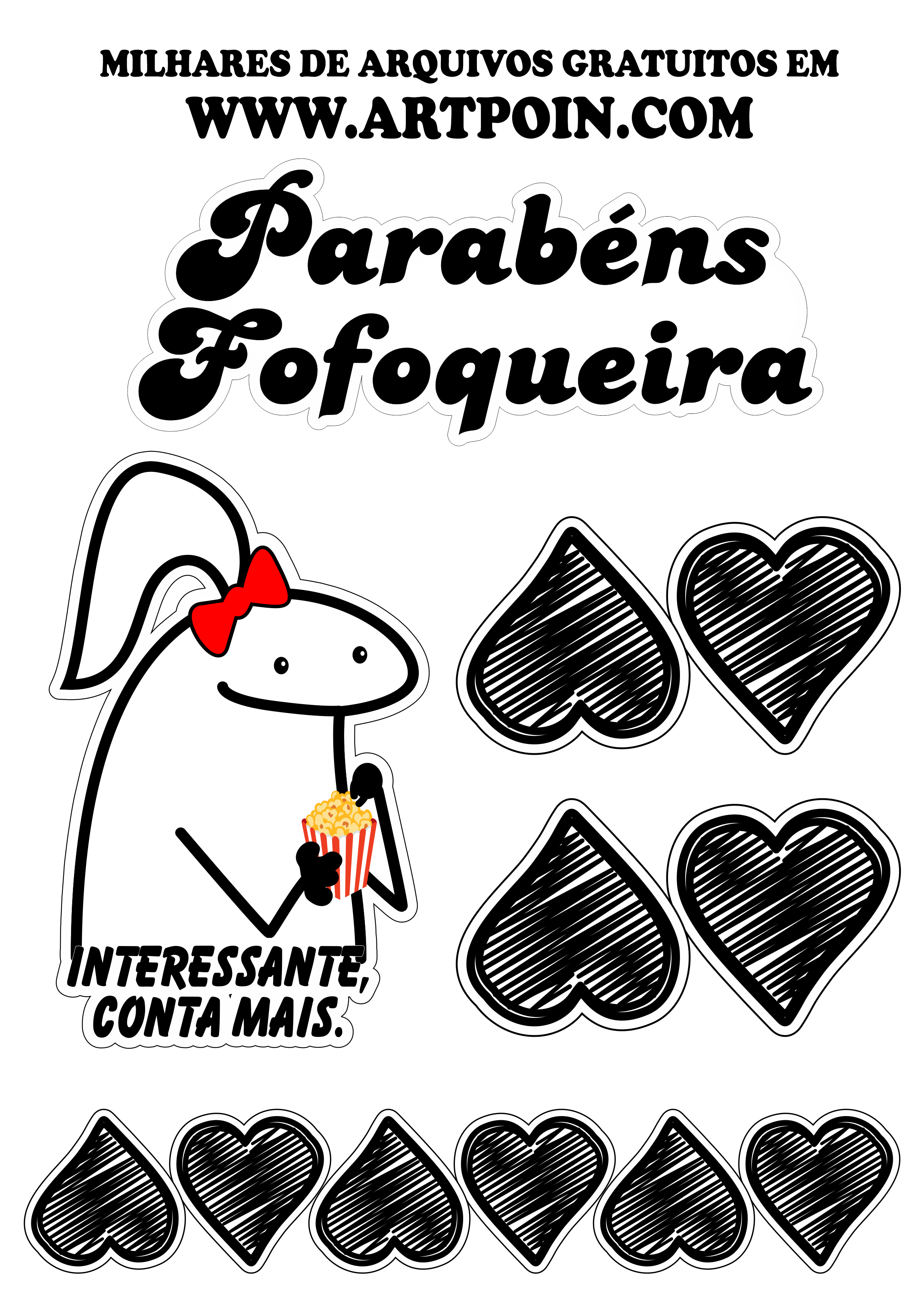 Flork topo de bolo tema fofoqueira grátis para imprimir png