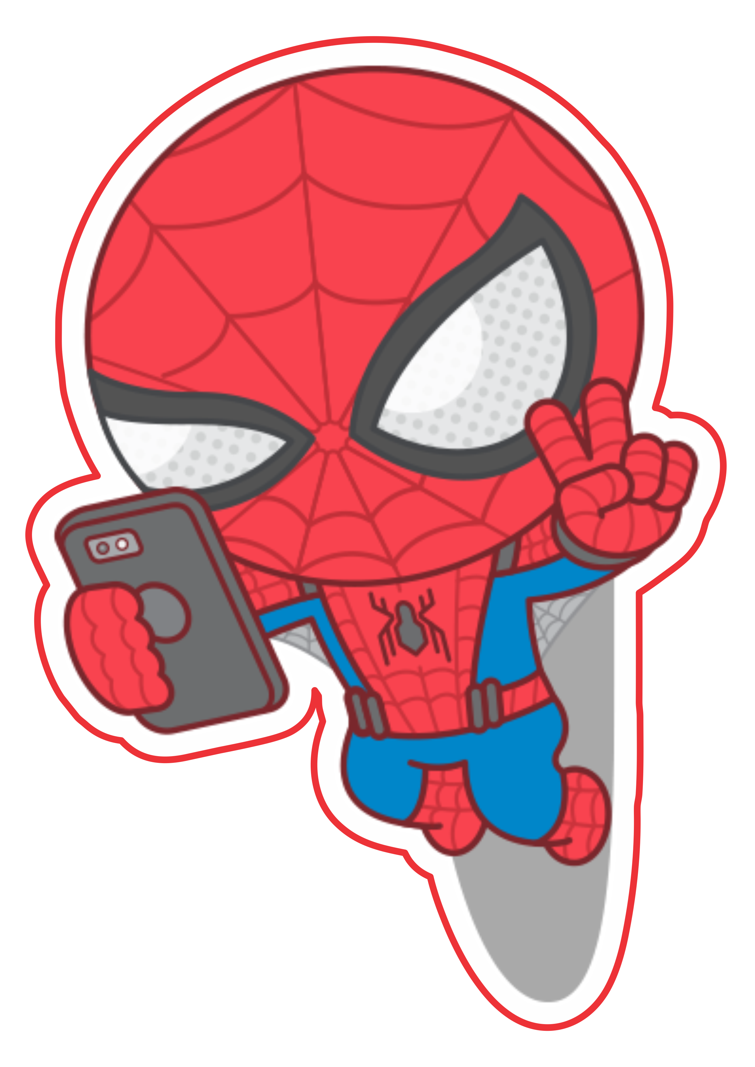 Homem aranha desenho shibi selfie fundo transparente png
