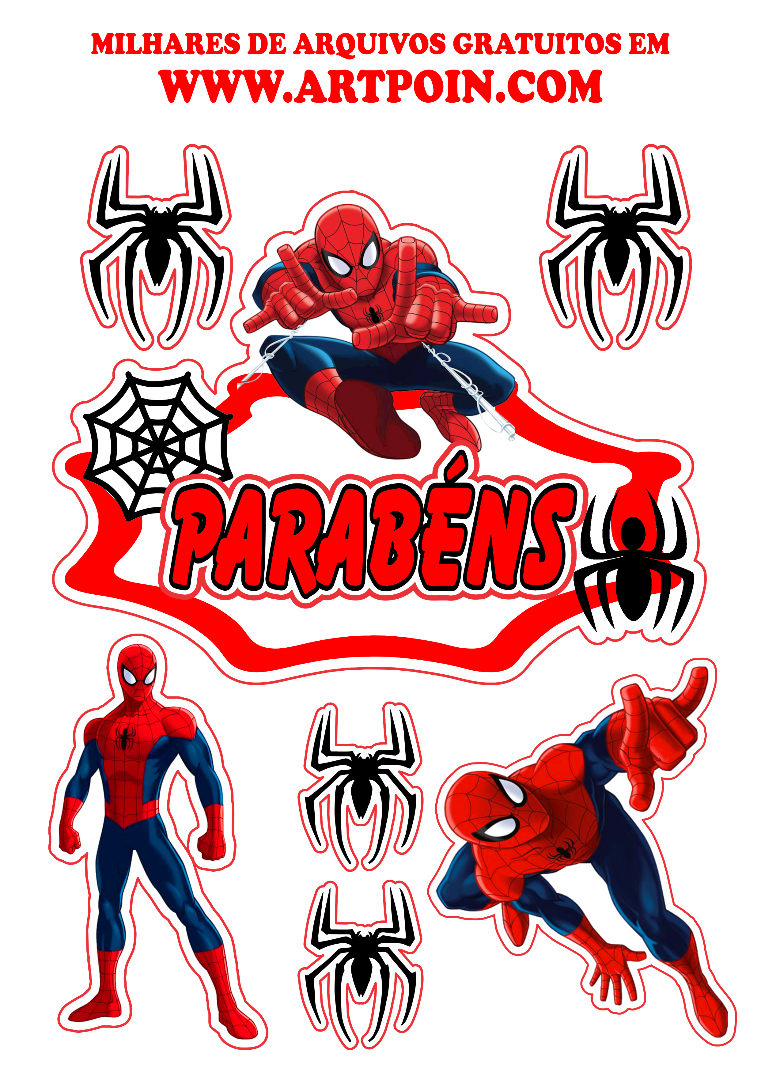 Spider man topo de bolo homem aranha desenho grátis png