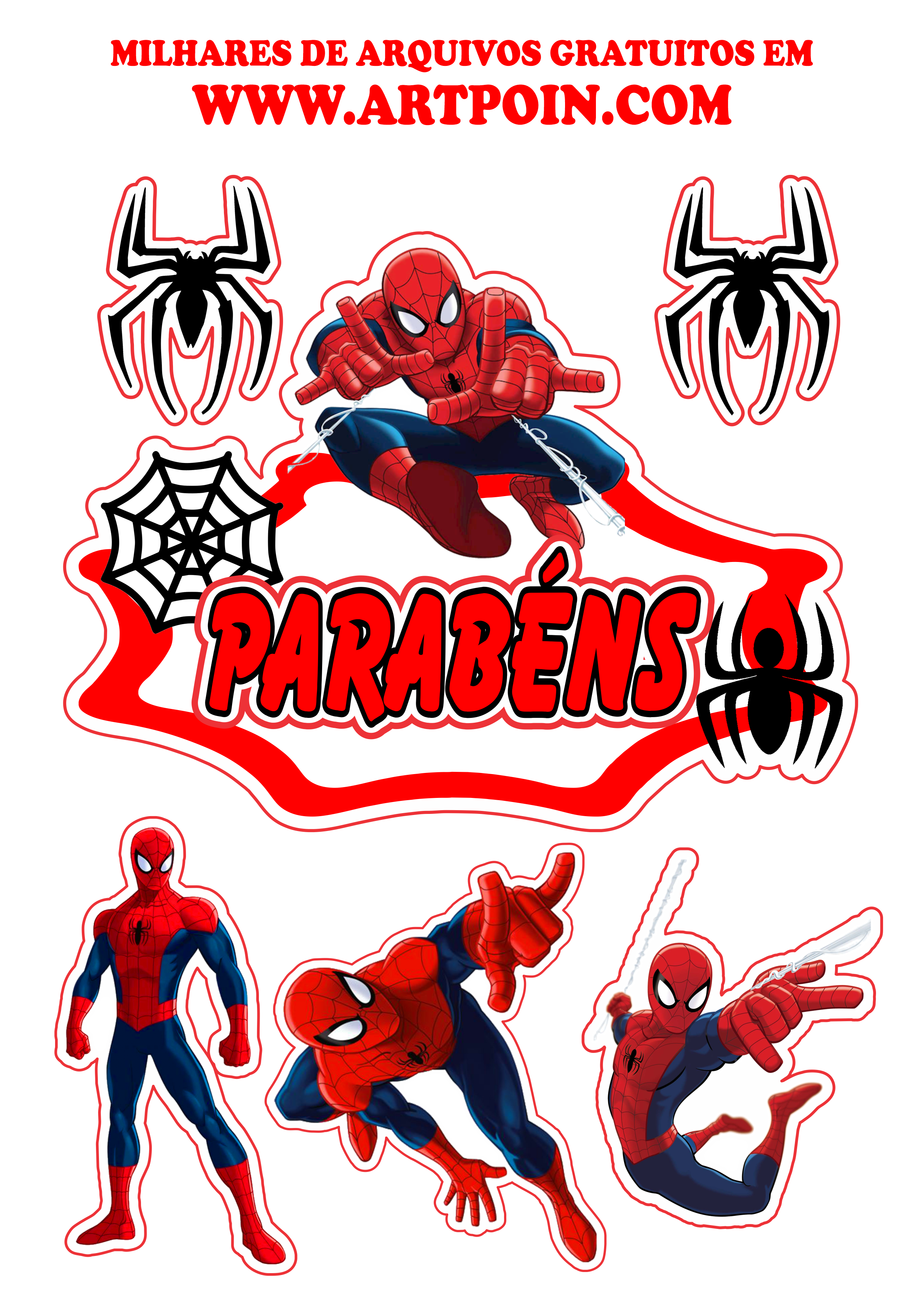 Ultimate spider man topo de bolo homem aranha png