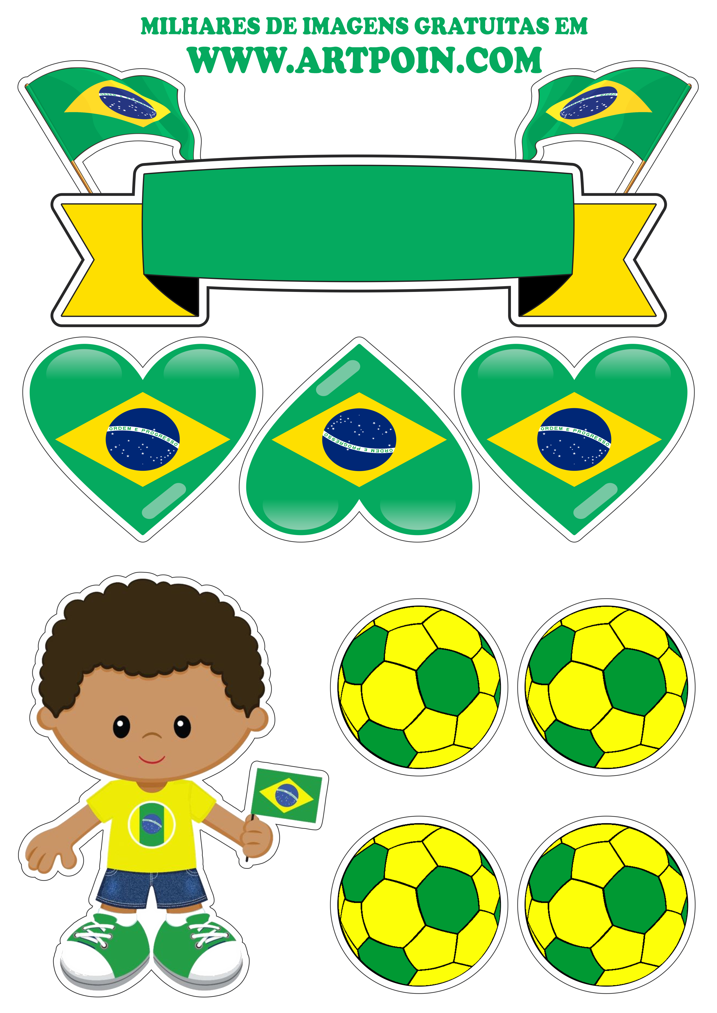 Copa do mundo 2022 brasil hexa campeão topo de bolo para decorar sua festa png