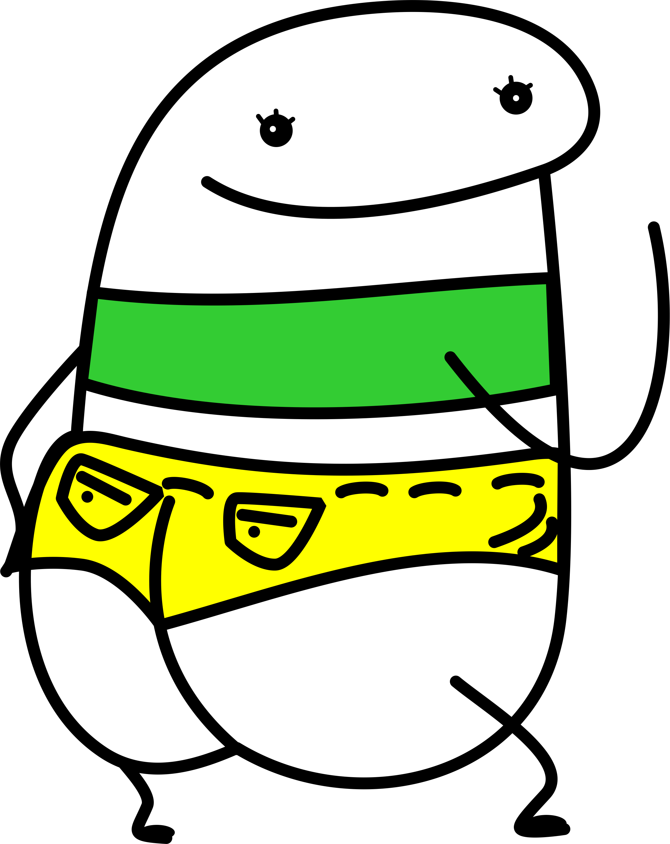 Flork figurinha engraçada whatsapp shortinhoo verde e amarelo png