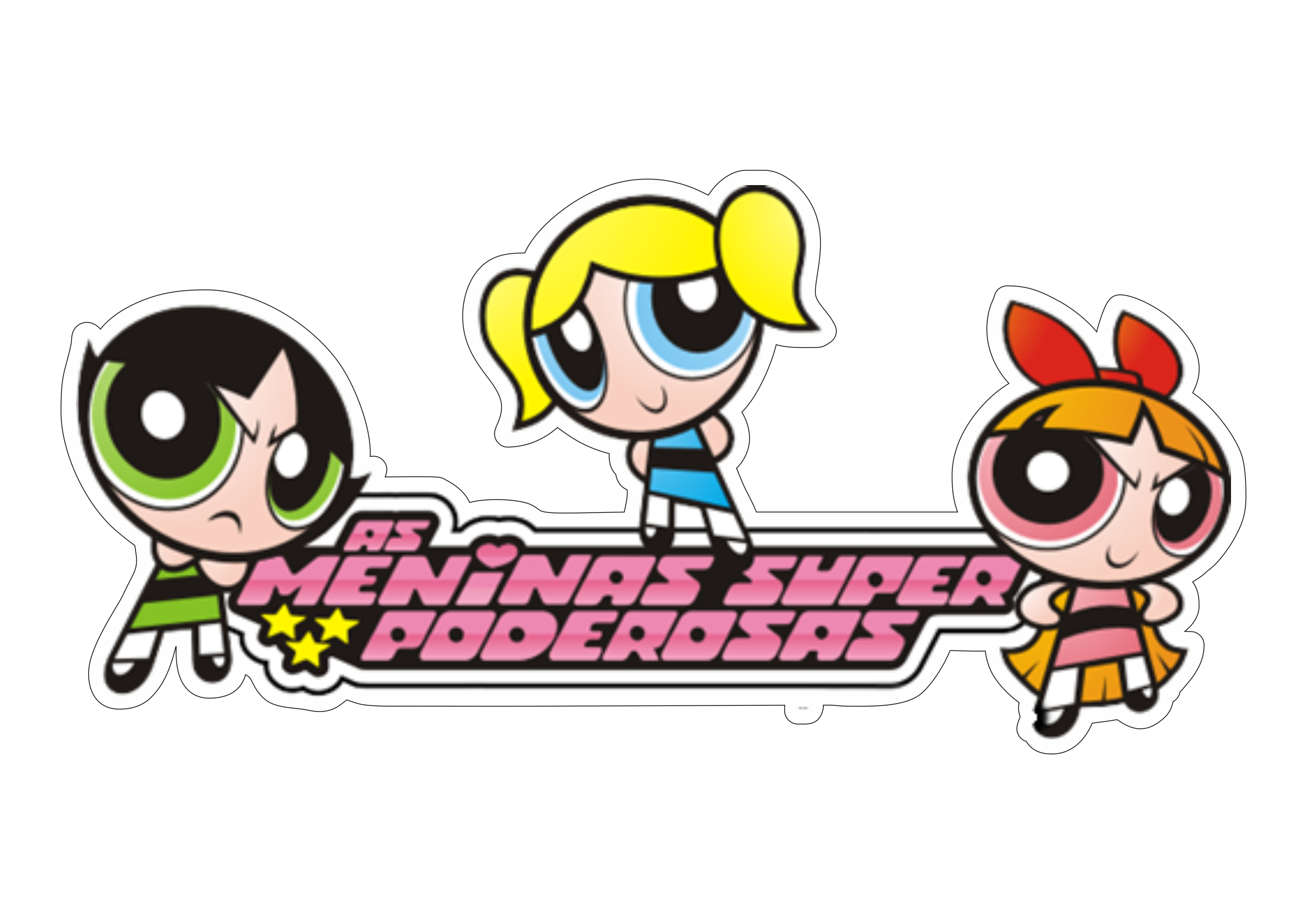 As meninas superpoderosas logo fundo trasnparente grátis download png