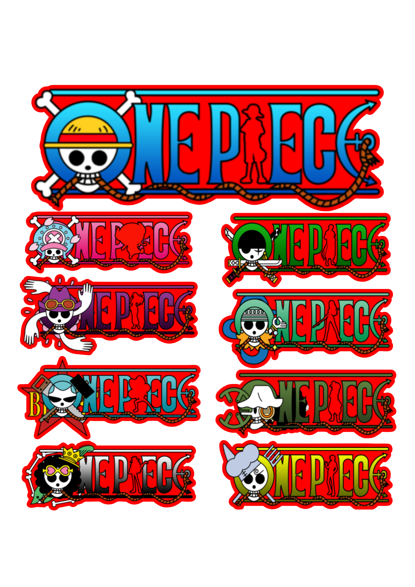 One piece todas as logos anime mangá png