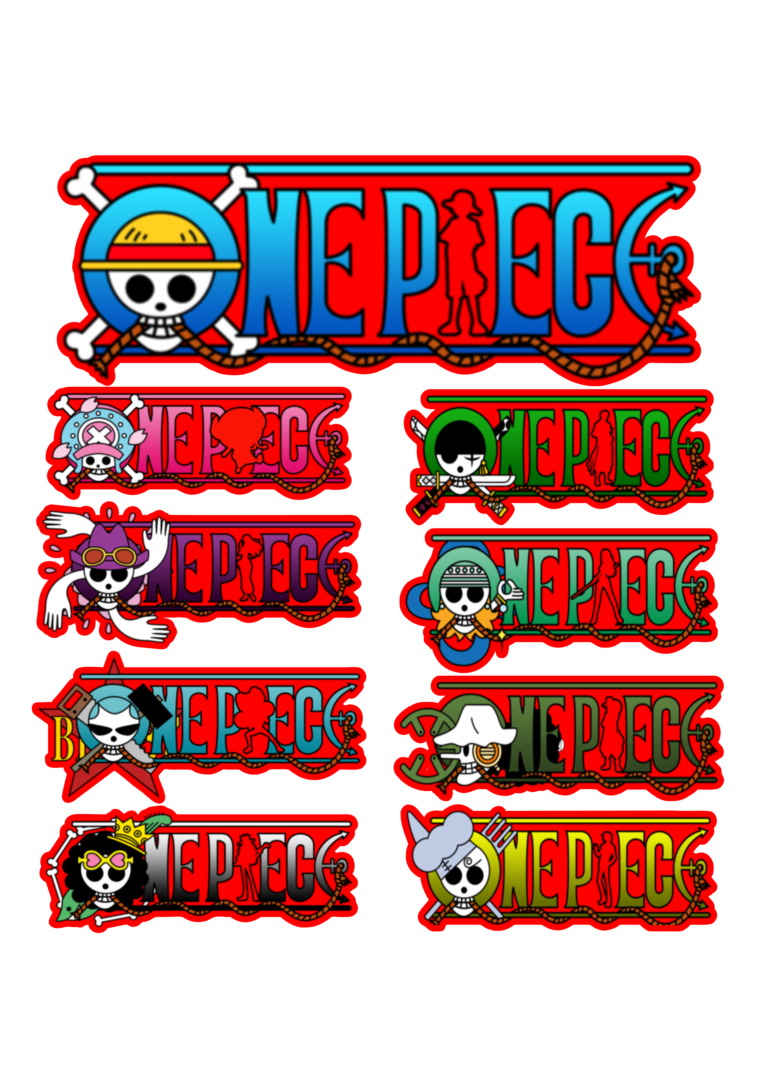 One piece todas as logos anime mangá png