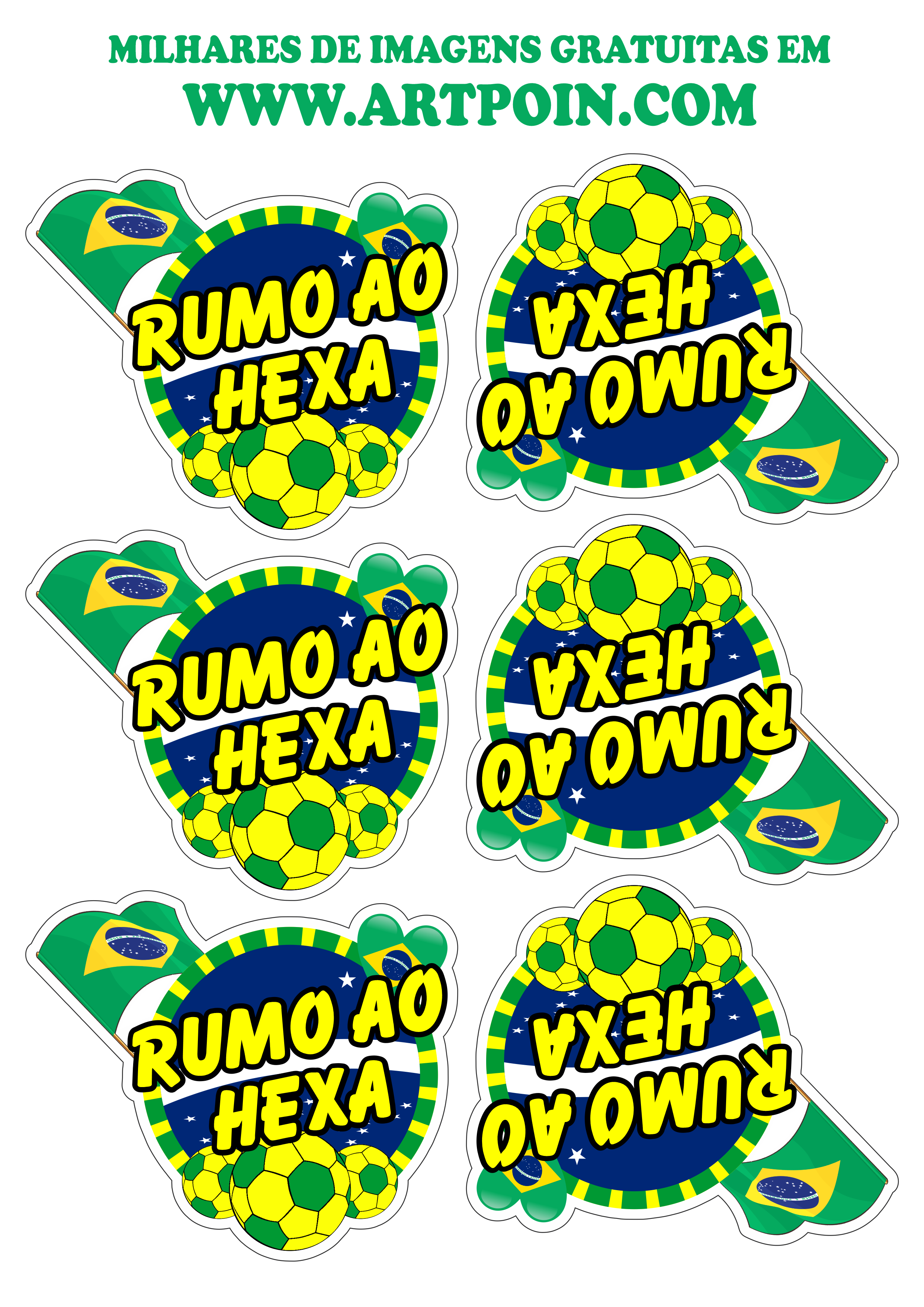 Adesivos stickers copa do mundo brasil rumo ao hexa png