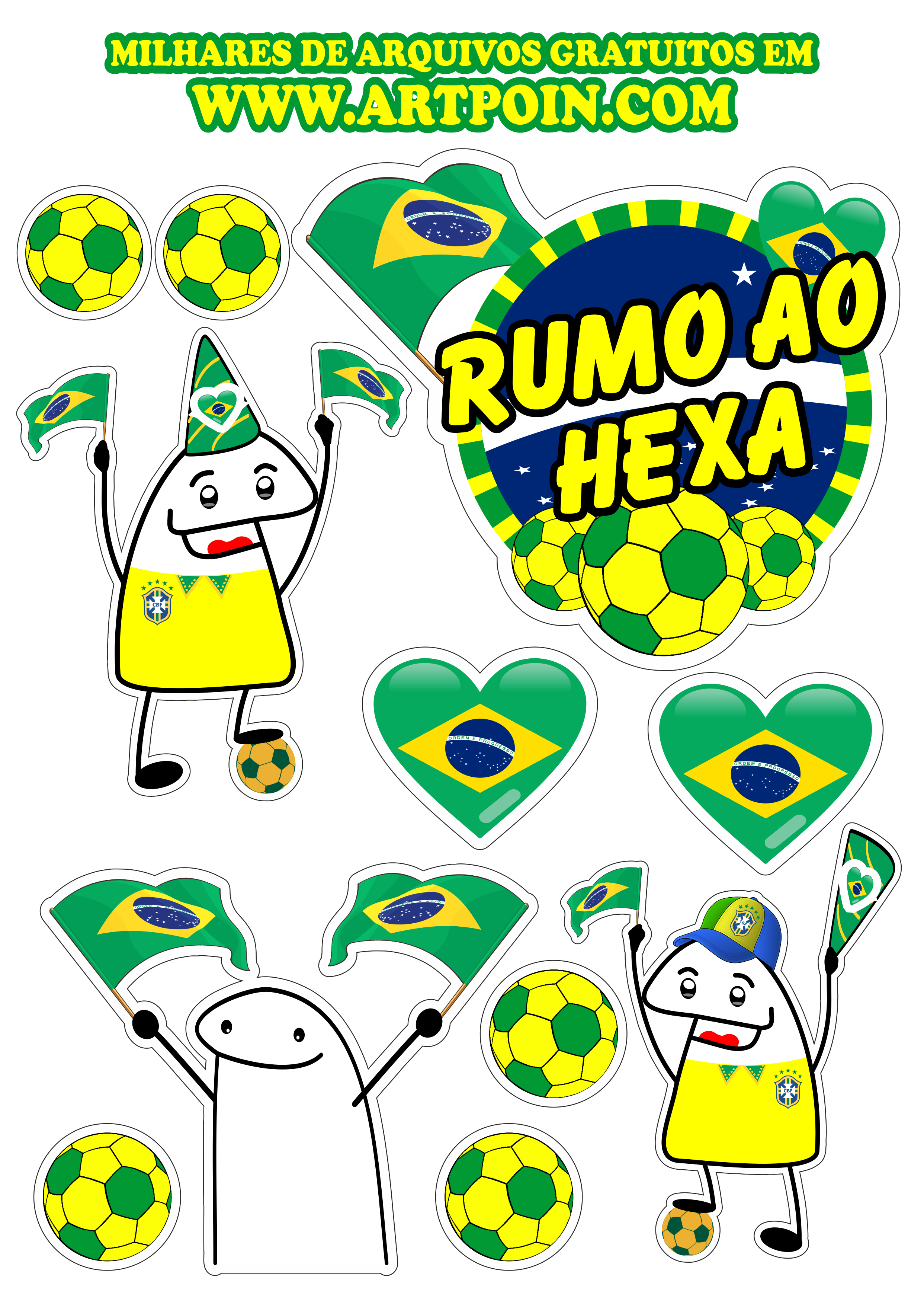 Brasil rumo ao hexa topo de bolo copa do mundo 2022 flork of cows png