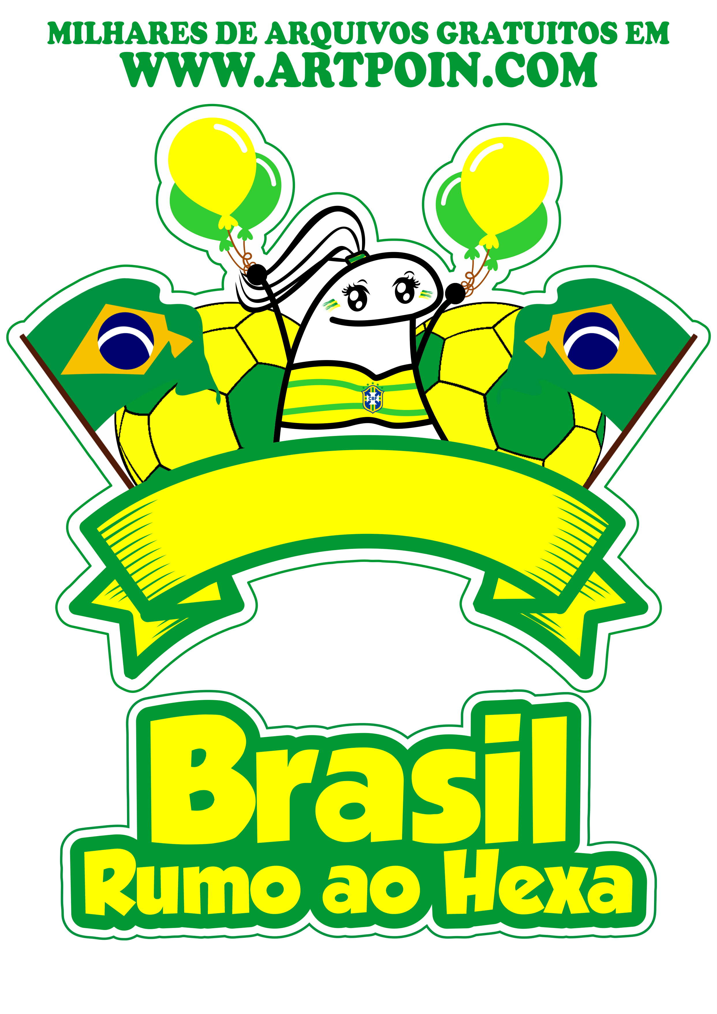 Topo de bolo brasil rumo ao hexa copa do mundo 2022 flork of cows png