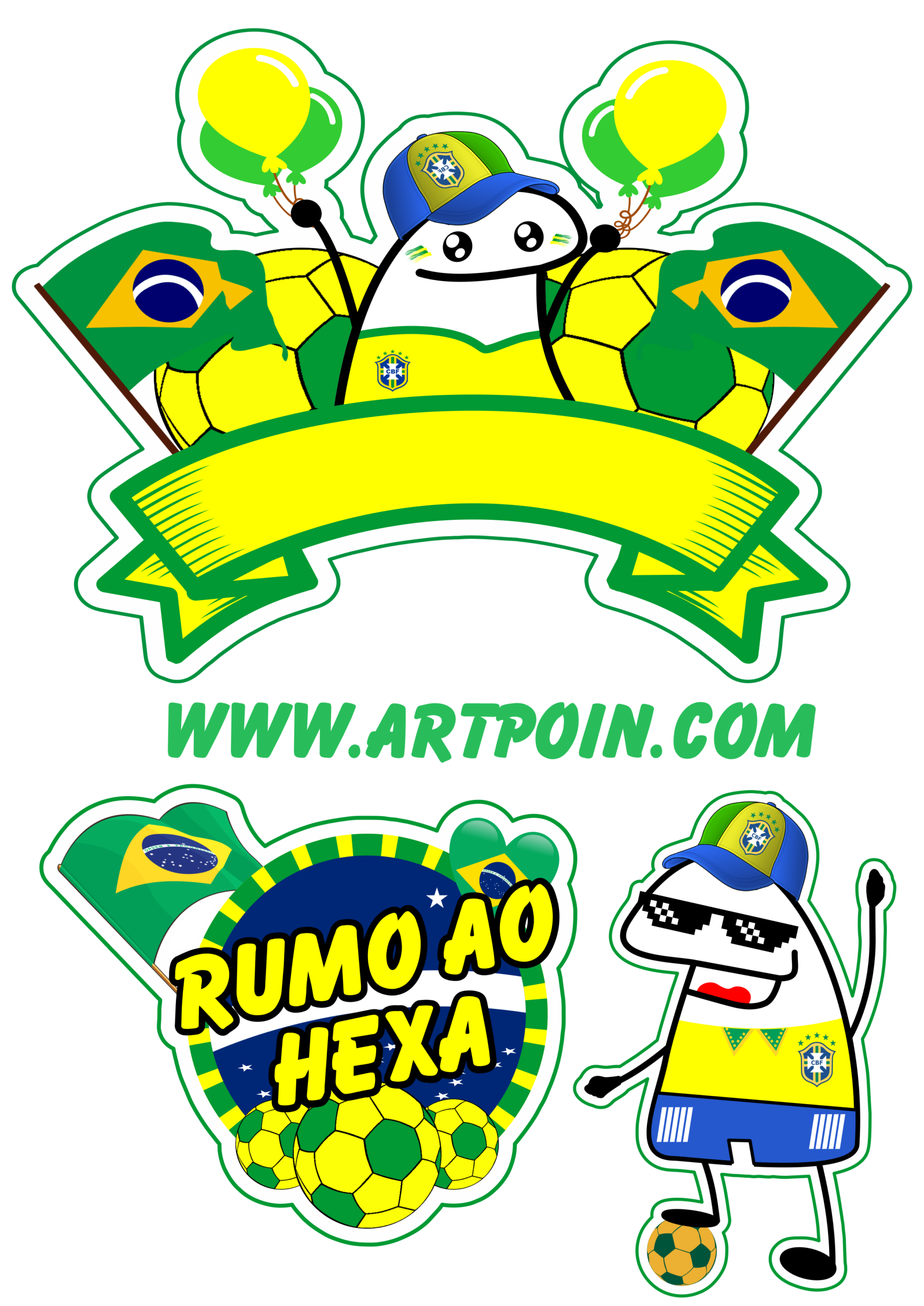 Topo de bolo grátis flork figurinha engraçada copa do mundo png