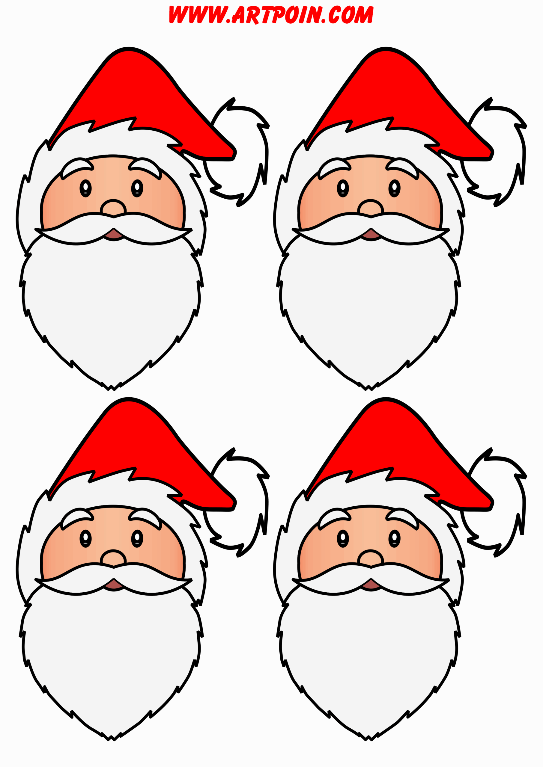 Santa claus sticker for christmas decor 4 images png