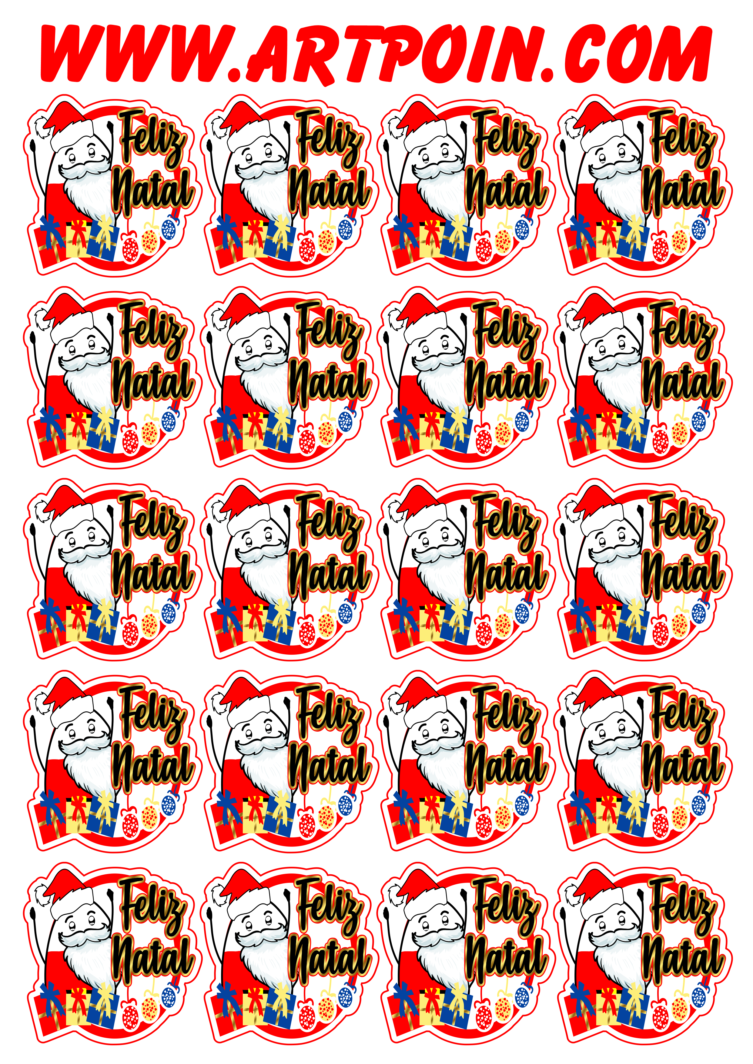 Flork Cartela de adesivos stickers 20 unidades grátis para imprimir feliz  natal png